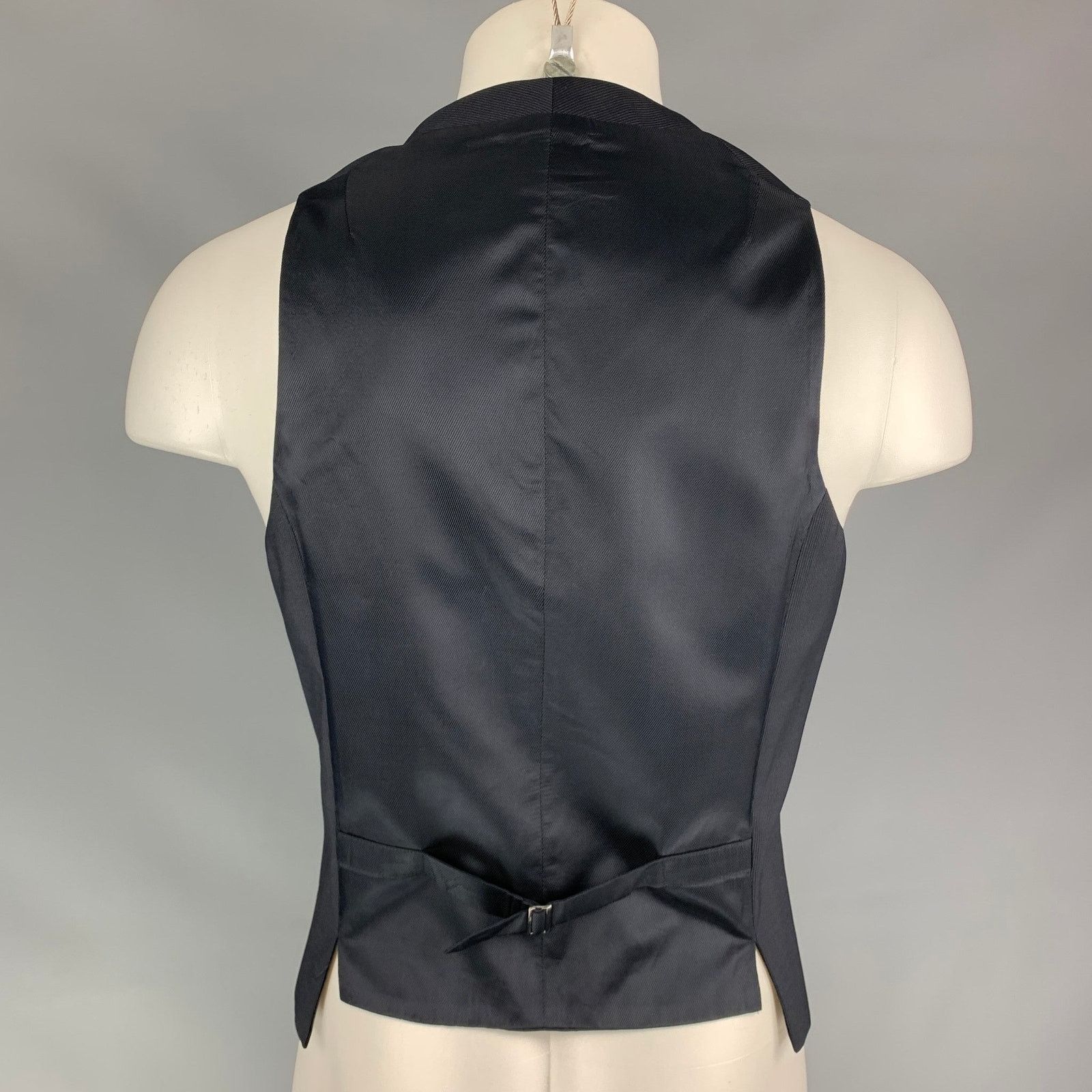 Neil Barrett Size 38 Black Pinstripe Wool Double Breasted Vest Size 38R - 3 Thumbnail