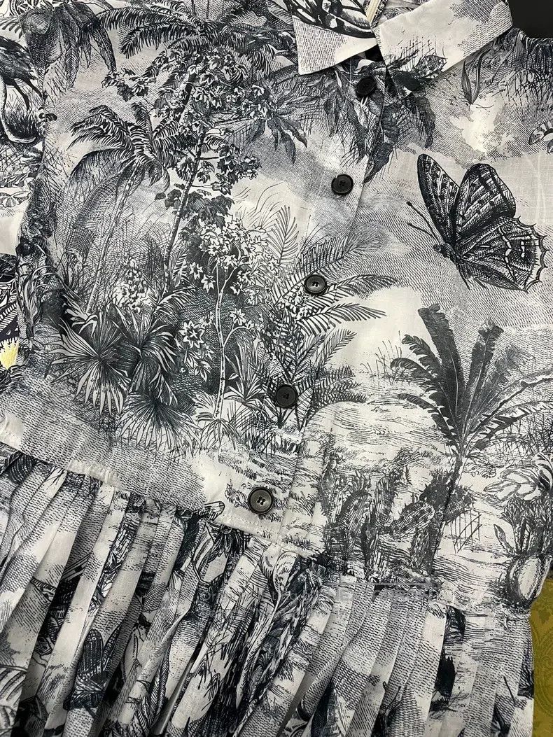 Dior Dior Printed short-sleeved long dress Size XXS / US 00 / IT 34 - 3 Thumbnail