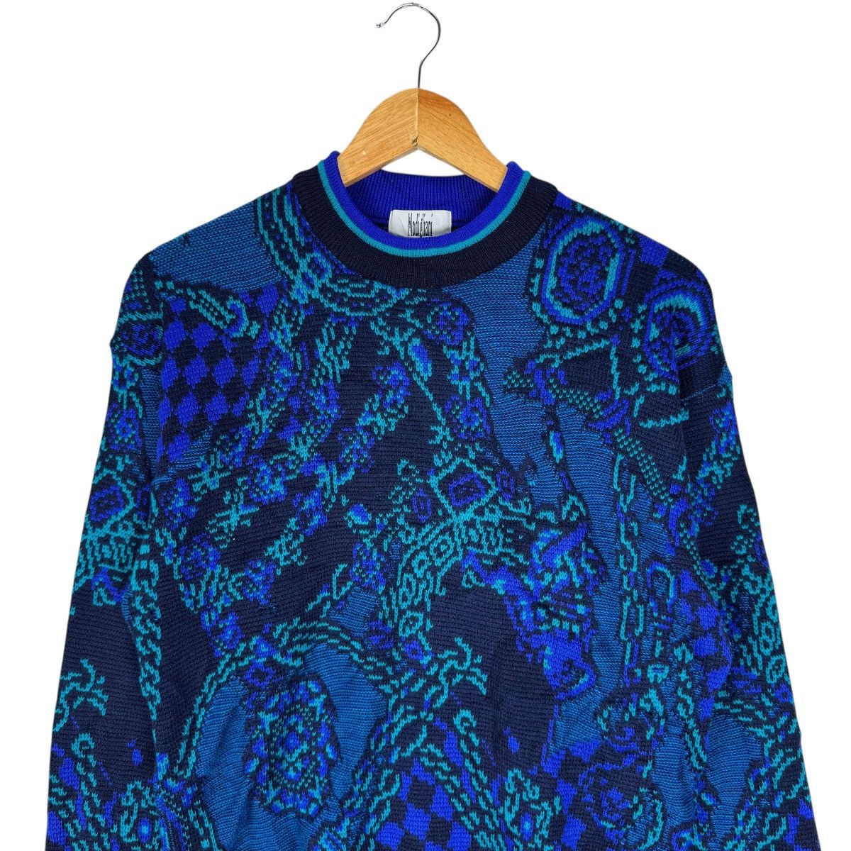 Aran Isles Knitwear ☀️MODIGLIANI ITALY KNITWEAR PAISLEY SWEATER LIKE COOGI Size US M / EU 48-50 / 2 - 3 Thumbnail