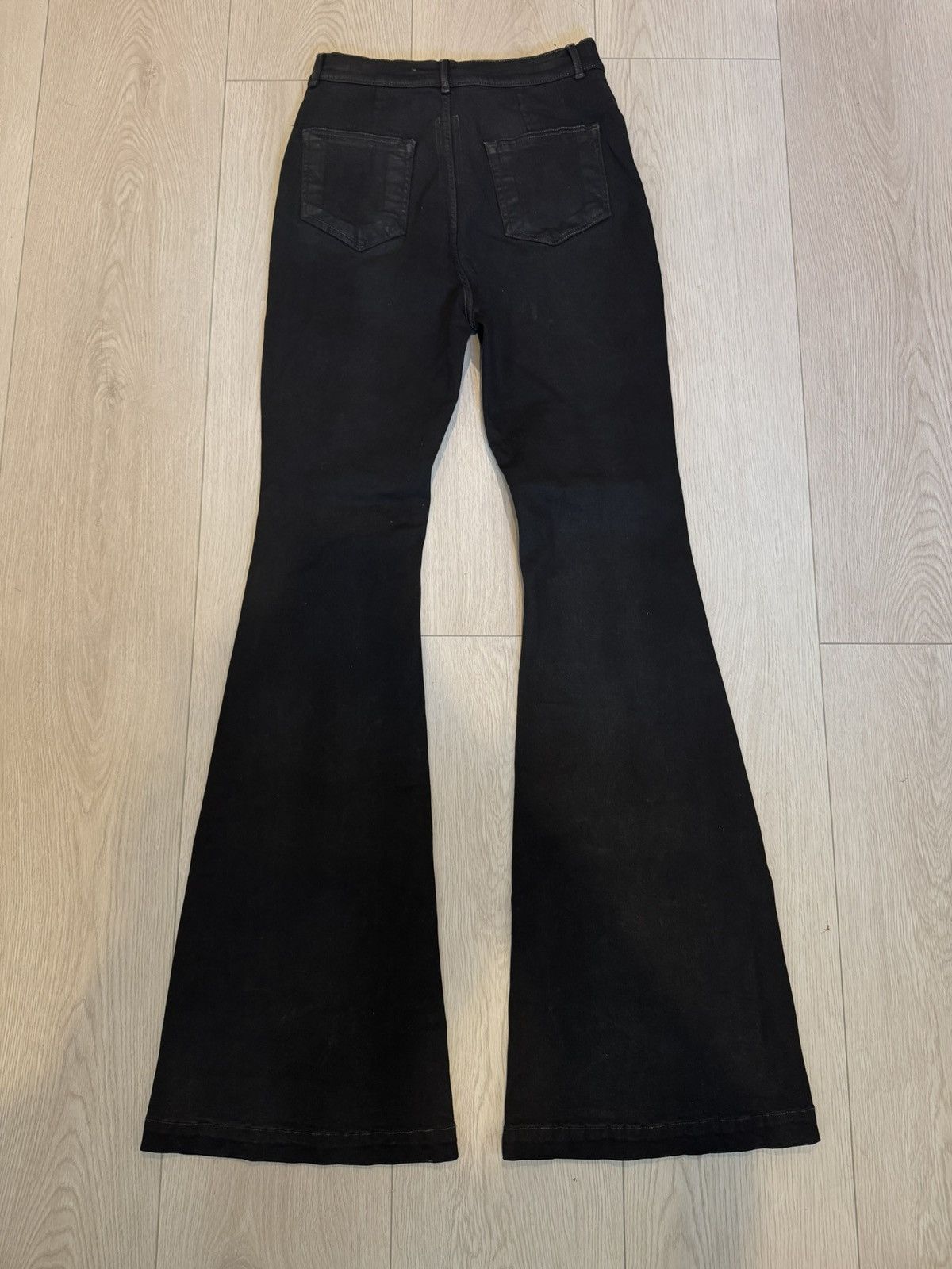Rick Owens Drkshdw Rick Owens Black Whiskered Flared Jeans Size US 31 - 11 Thumbnail