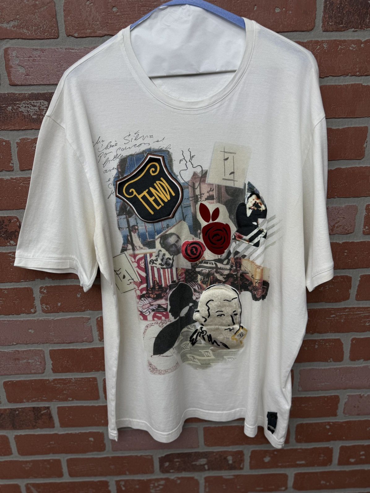 Fendi Fendi Mens White Tee Shirt Size (XL) Velvet Size US XL / EU 56 / 4 - 2 Thumbnail