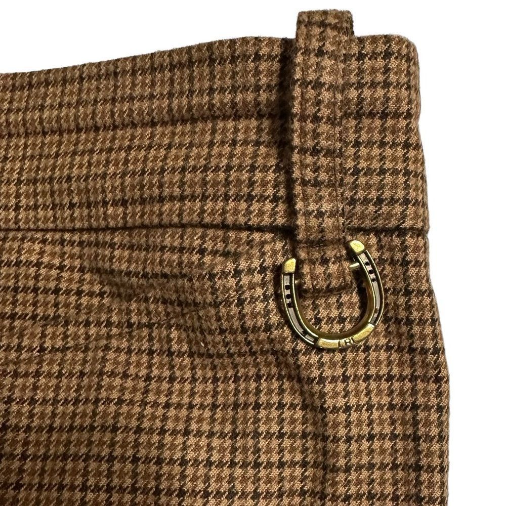 Lauren Ralph Lauren Vintage Lauren Tan Houndstooth Flannel Slimfit Dress Pants S Size 32" / US 10 / IT 46 - 4 Thumbnail