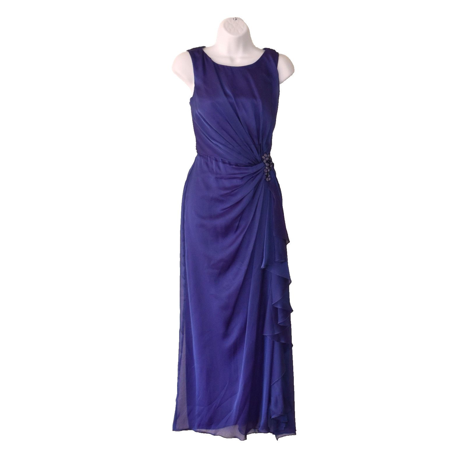 Tadashi Shoji TADASHI SHOJI Purple Beaded Detail Long Evening Dress Sz 4 Size S / US 4 / IT 40 - 1 Thumbnail