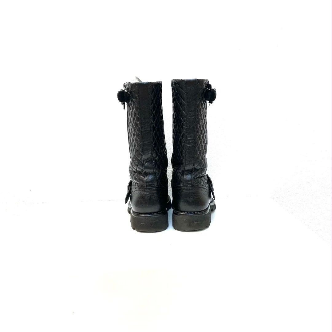 Chanel Chanel black quilted leather biker boots Size US 7 / IT 37 - 5 Thumbnail