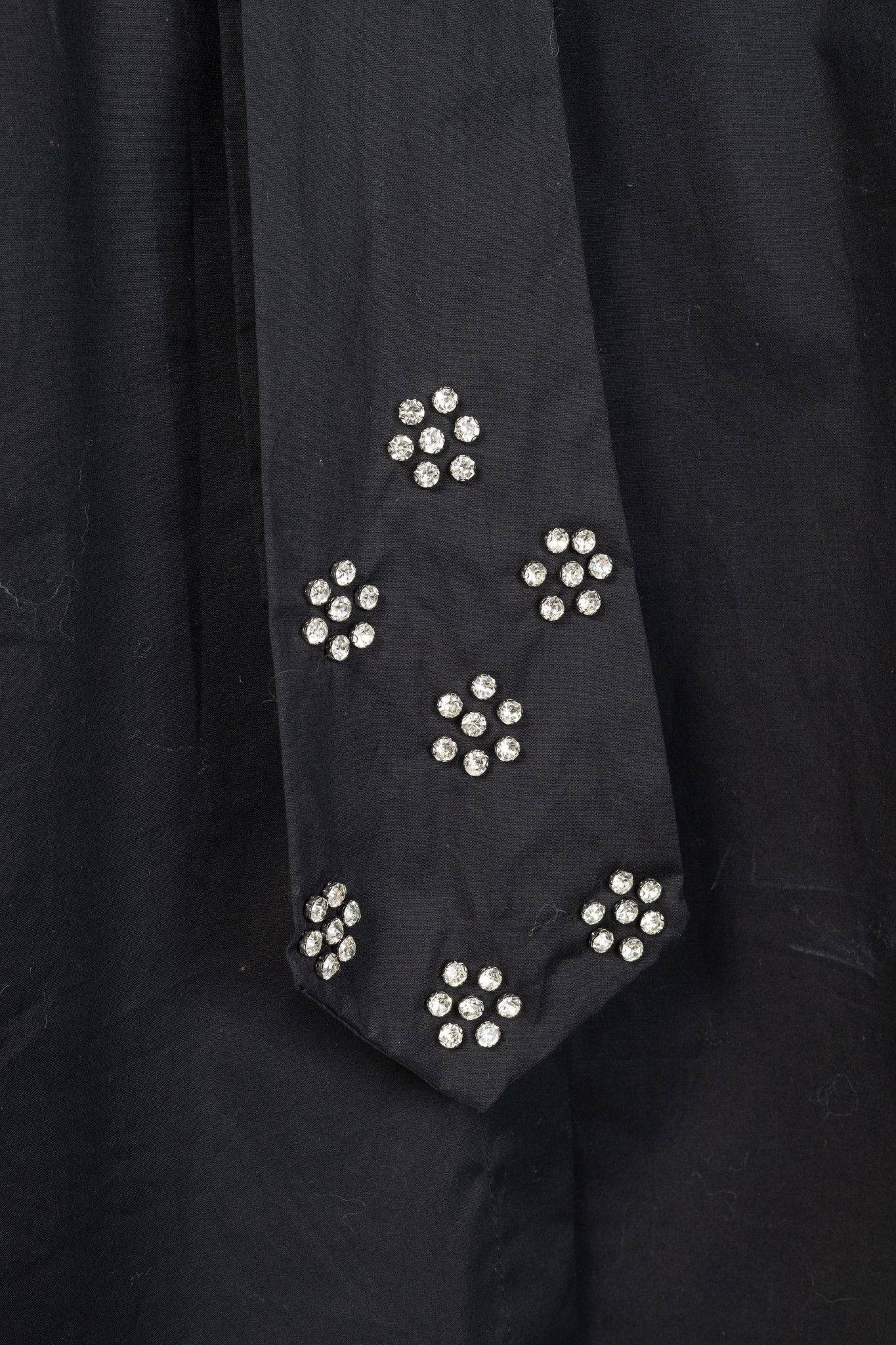 Other Zeta Otto Black Cotton Poplin Embellished-Tie Buttoned Shirt Size XL / US 12-14 / IT 48-50 - 8 Thumbnail
