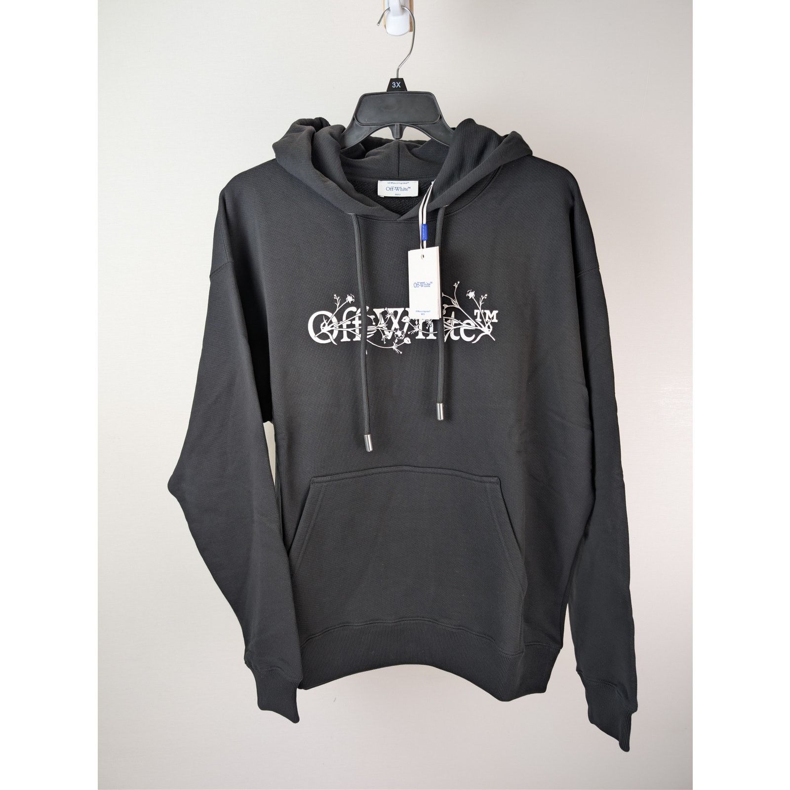 Off-White o1rshd1 Bookish Flower Skate Hoodie in Black/White Size US M / EU 48-50 / 2 - 2 Thumbnail