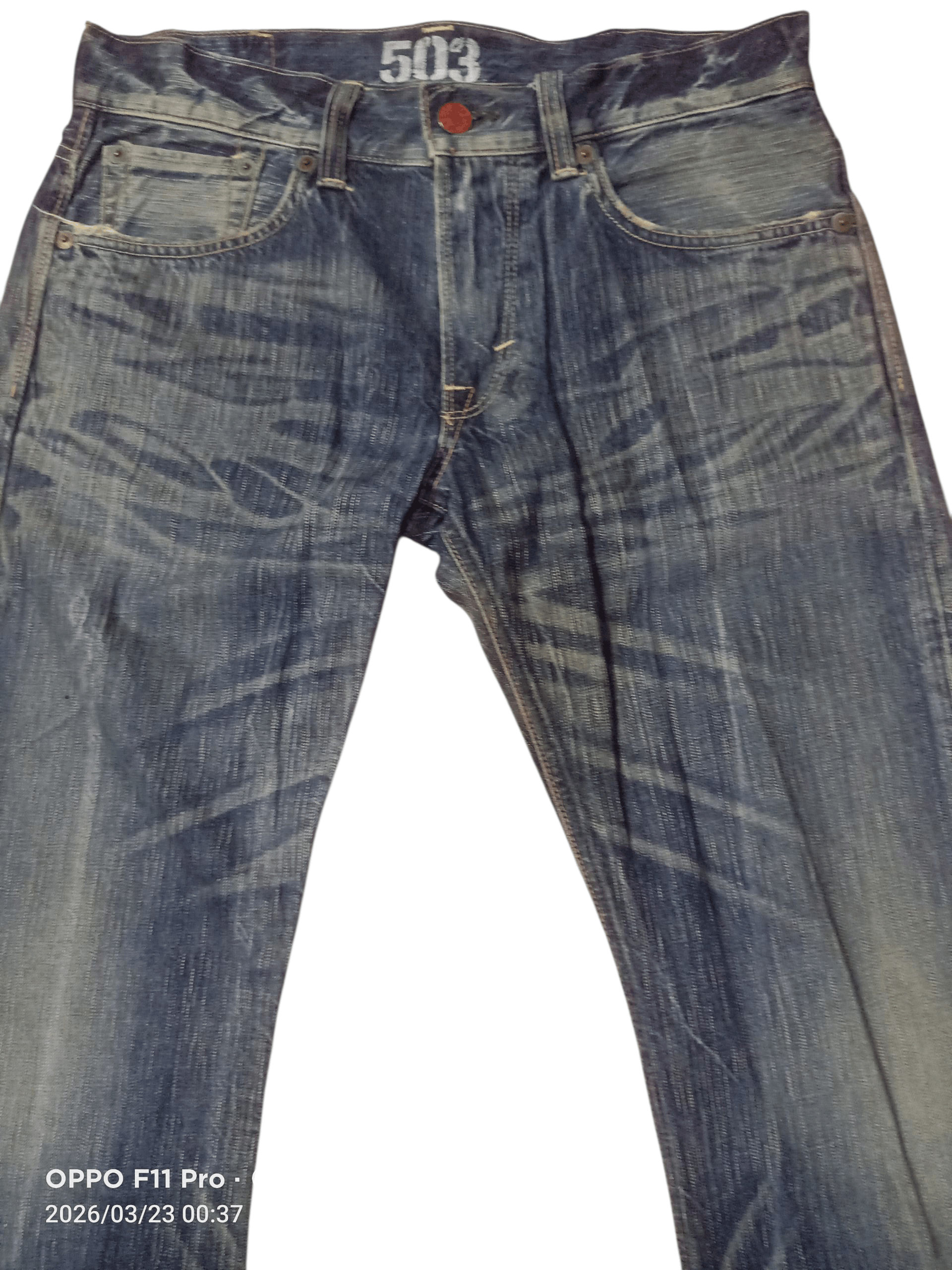 If Six Was Nine 💥Edwin Vintage 503 Flare Denim Distressdenim 💥 Size US 34 / EU 50 - 5 Thumbnail