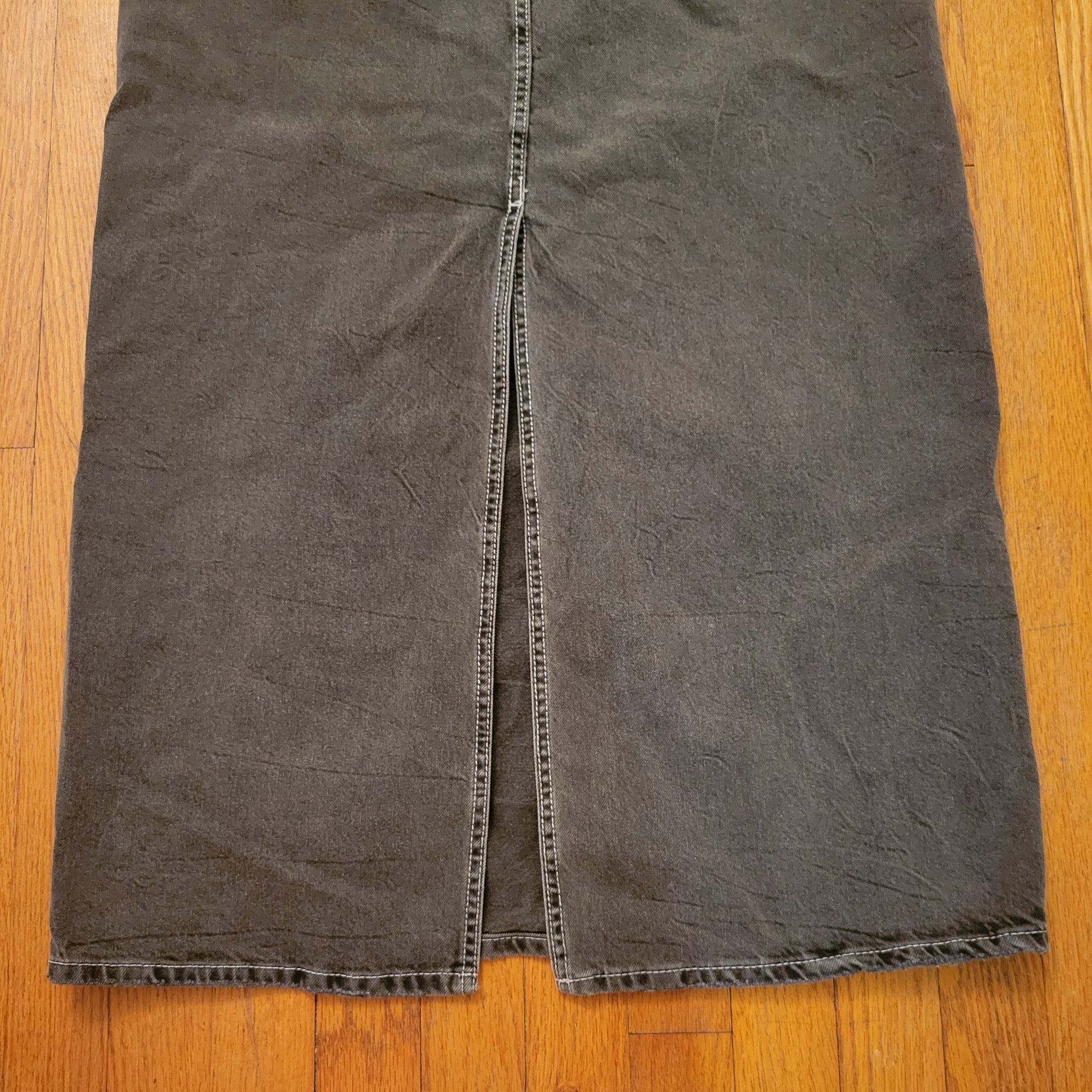 H&M Divided HM Black Denim Maxi Skirt 10 Modest Back Slit Wester Size 32" / US 10 / IT 46 - 4 Thumbnail