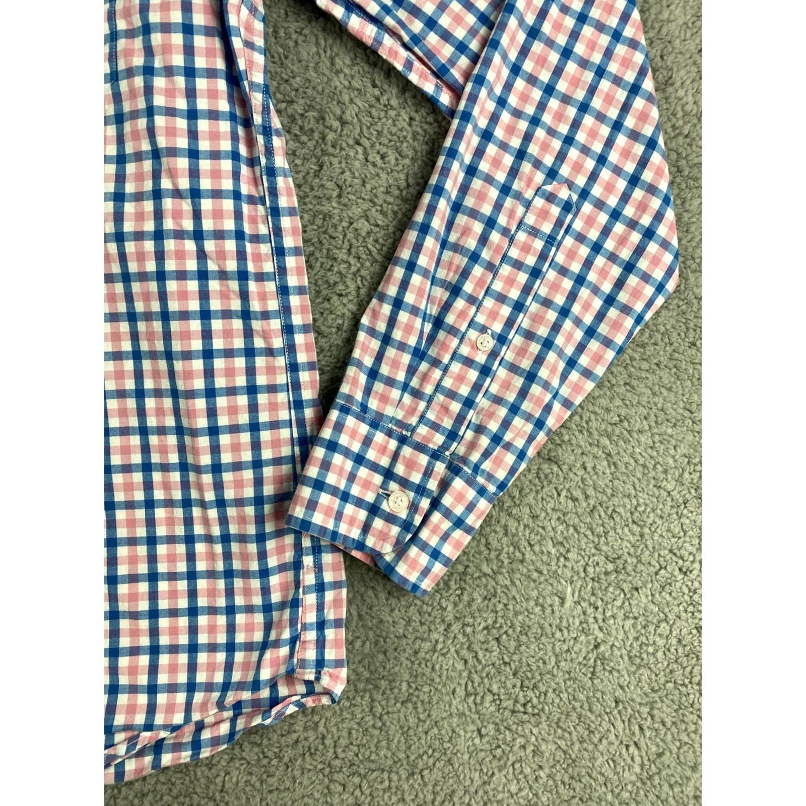 Vintage J Crew Button Shirt Men’s M Slim Blue Pink White Check Dress Shirt Button-Down Collar 34-21 Designer/Stretch Size US M / EU 48-50 / 2 - 4 Thumbnail