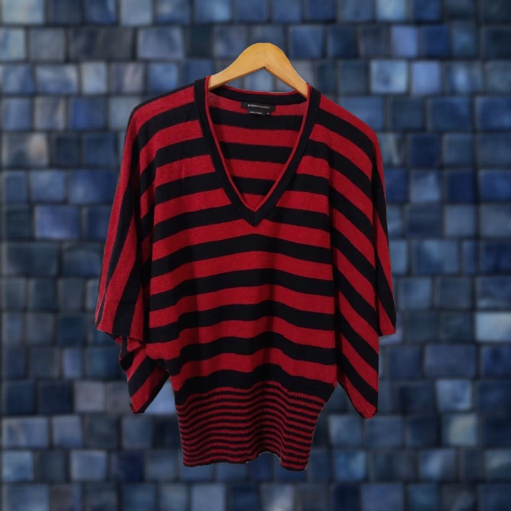 Bcbgmaxazria BCBGMAXAZRIA Womens Sweater Pullover Kimono Sleeve Stripe V-Neck Size S Multicolor Knit Lightweight Regular Mens? No gender. End with Womens. Size S / US 4 / IT 40 - 1 Thumbnail