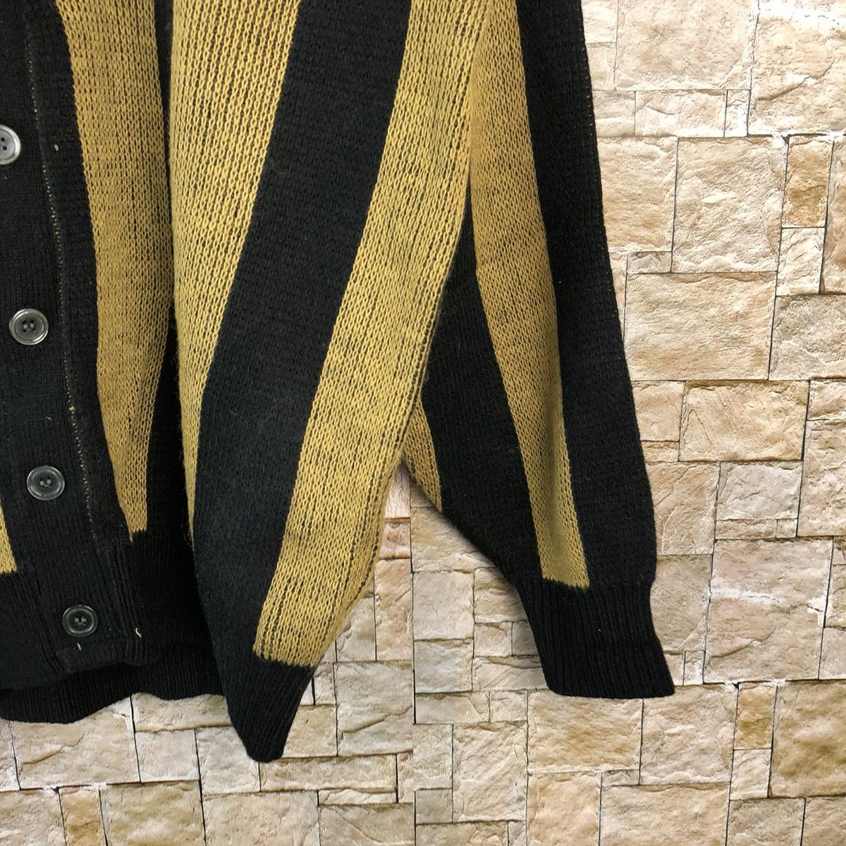 Japanese Brand Brezzey Street Brown Stripe Cardigan Knitwear #A1108 Size US L / EU 52-54 / 3 - 8 Thumbnail