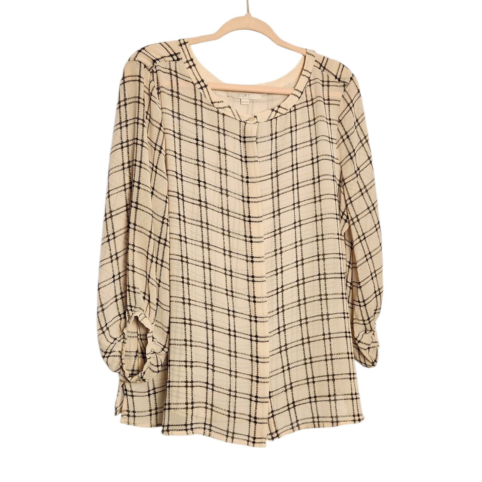 Loft LOFT Sheer Graphic Striped Button-Down Blouse - XXL Size XXL / US 16-18 / IT 52-54 - 1 Thumbnail