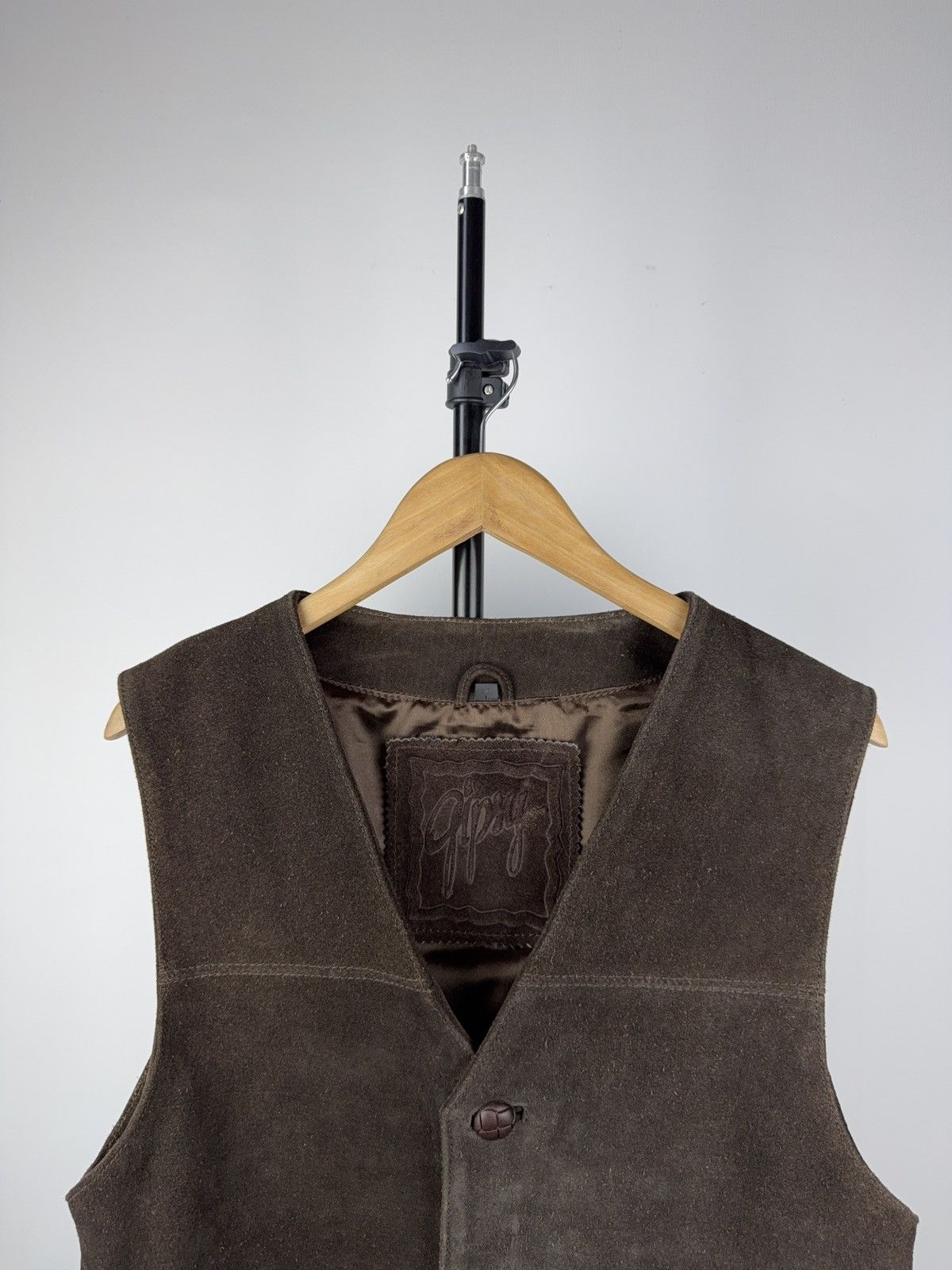 Cowboy Equipment × Leather 90s Gipsy Brown Suede Leather Vest Western Vintage Germany Size US S / EU 44-46 / 1 - 2 Thumbnail