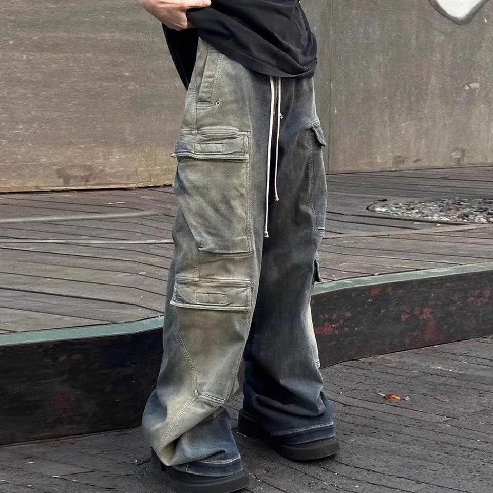 image of Vintage Baggy Multipocket Gradient Pants in Black, Men's (Size 30)