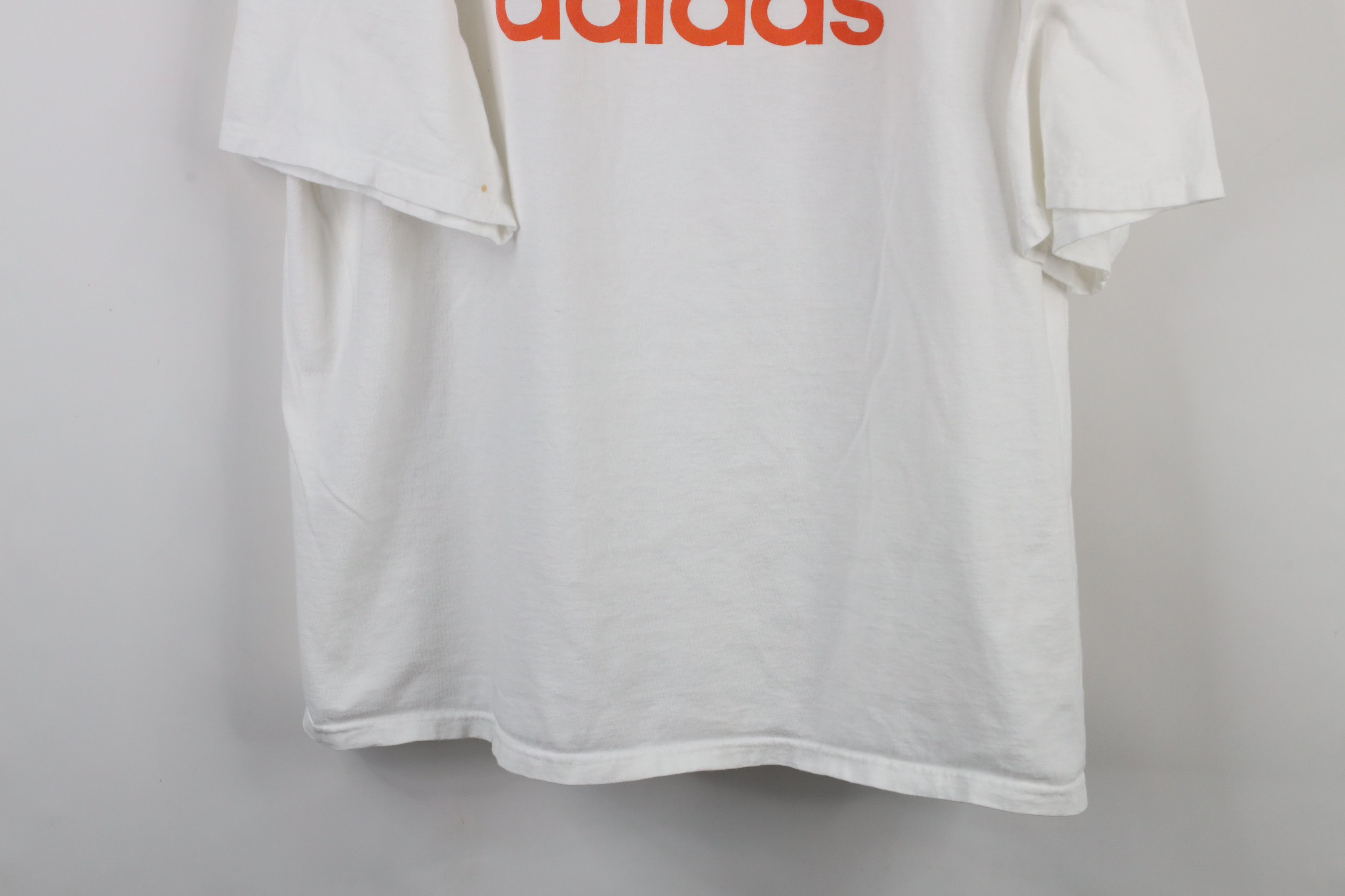 Adidas × Vintage Vintage 90s Adidas Spell Big Logo Short Sleeve T-Shirt White Size US XXL / EU 58 / 5 - 3 Thumbnail