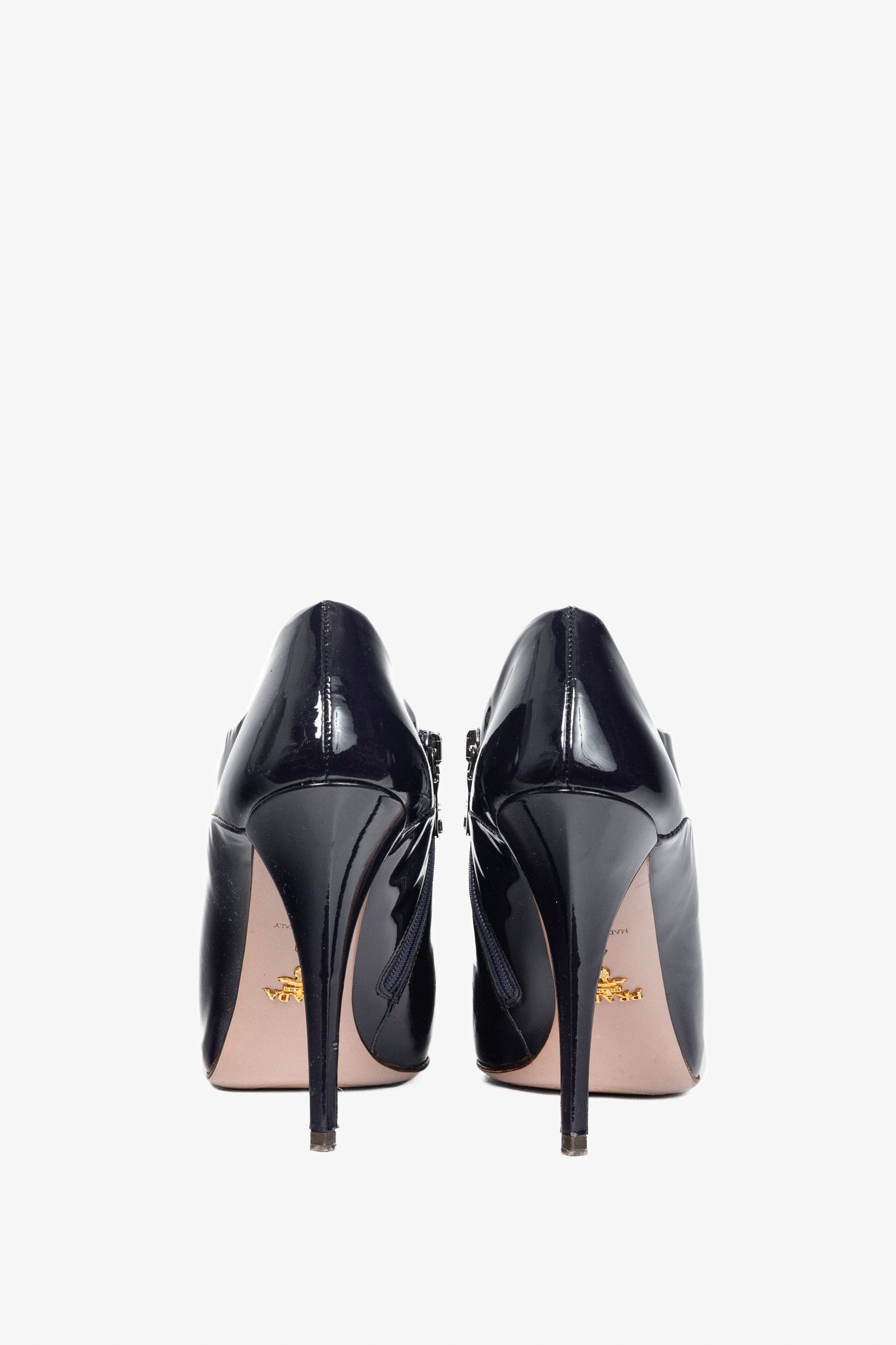 Prada Prada Purple Vernice Leather Pointed-Toe Booties Size US 9.5 / IT 39.5 - 3 Thumbnail