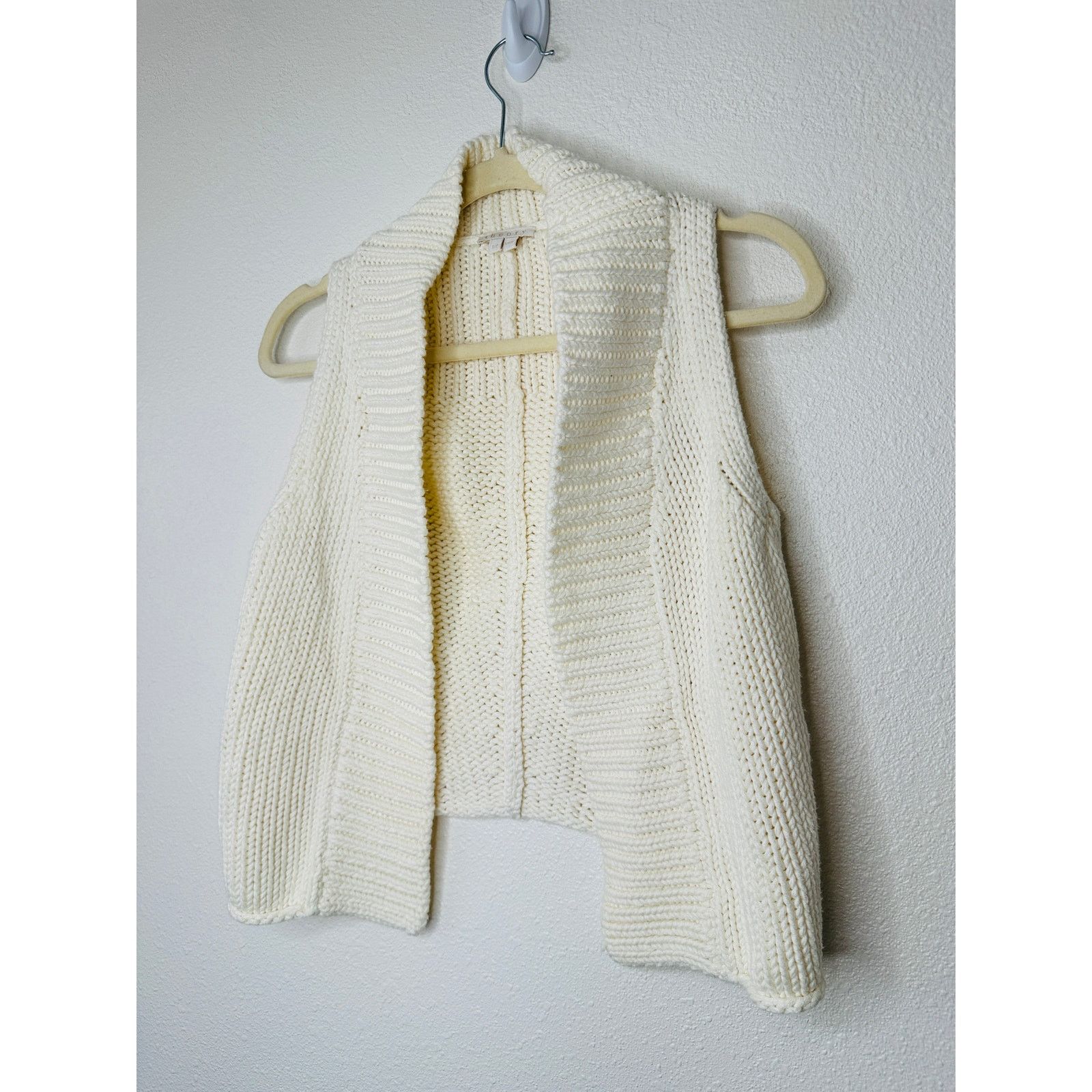 Theory Theory Ivory Cream Chunky Knit Cropped Sweater Vest Small Size S / US 4 / IT 40 - 2 Thumbnail