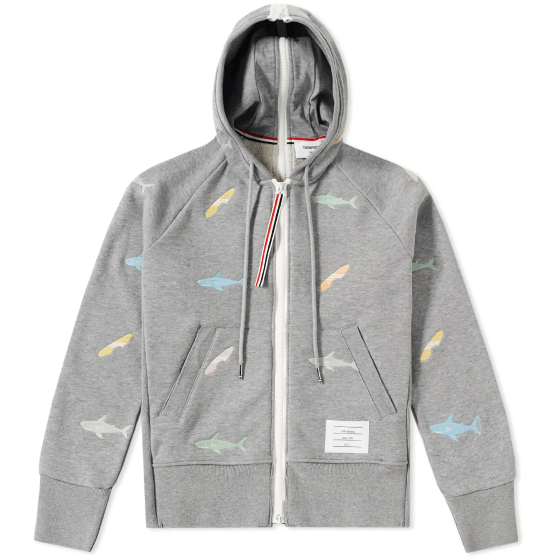 Thom Browne Shark and Surfboard Embroidered Grey Hoodie Size US XS / EU 42 / 0 - 1 Thumbnail