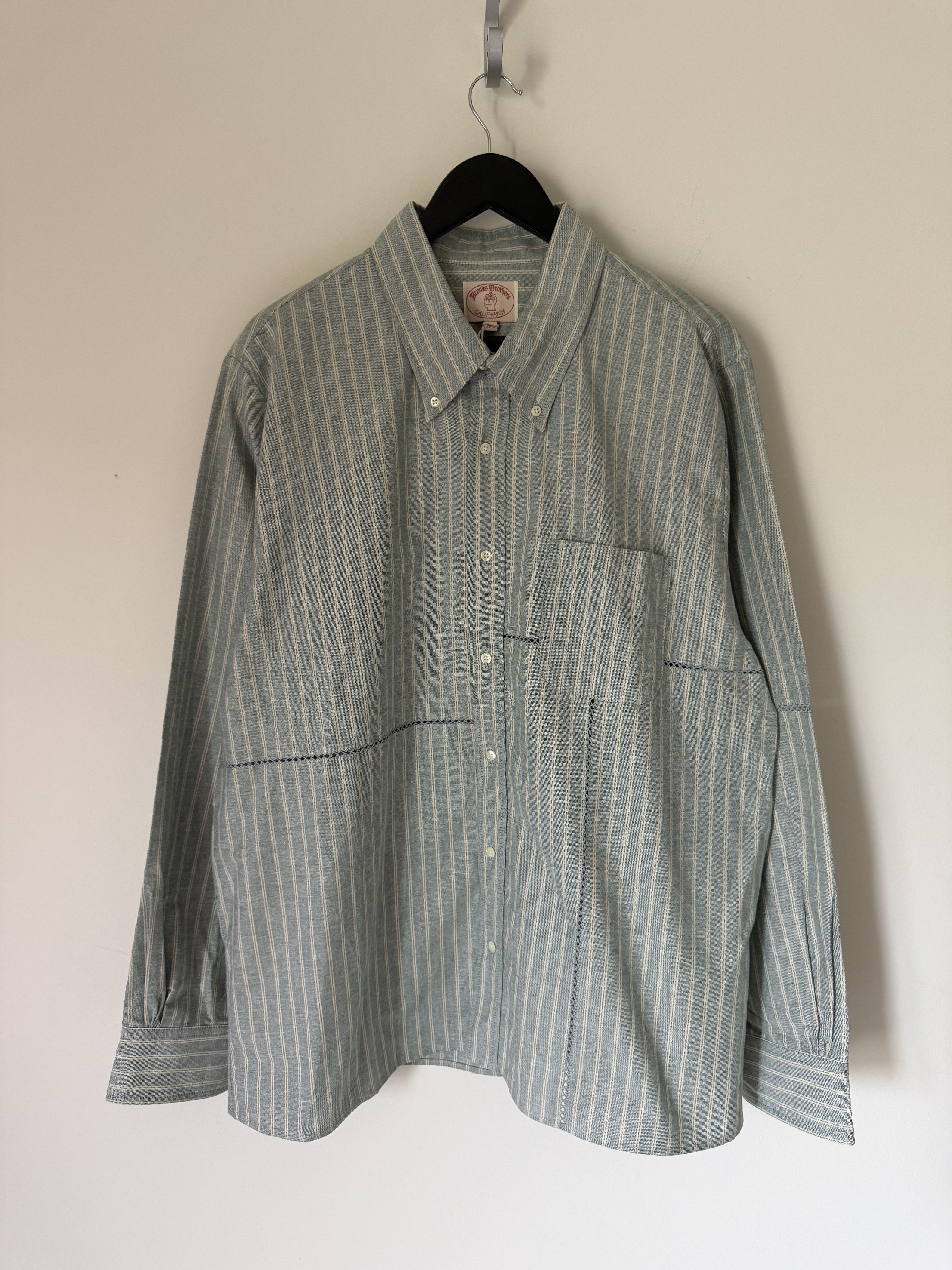 Brain Dead Brain Dead Brooks Brothers Patchwork Oxford Button Up Green Size US XXL / EU 58 / 5 - 1 Thumbnail