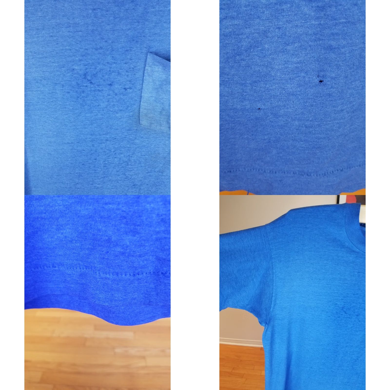 Vintage VINTAGE BVD ONE POCKET GRADIENT SUN FADED DISTRESSED BLUE T-SHIRT SZ LARGE Size US L / EU 52-54 / 3 - 8 Thumbnail