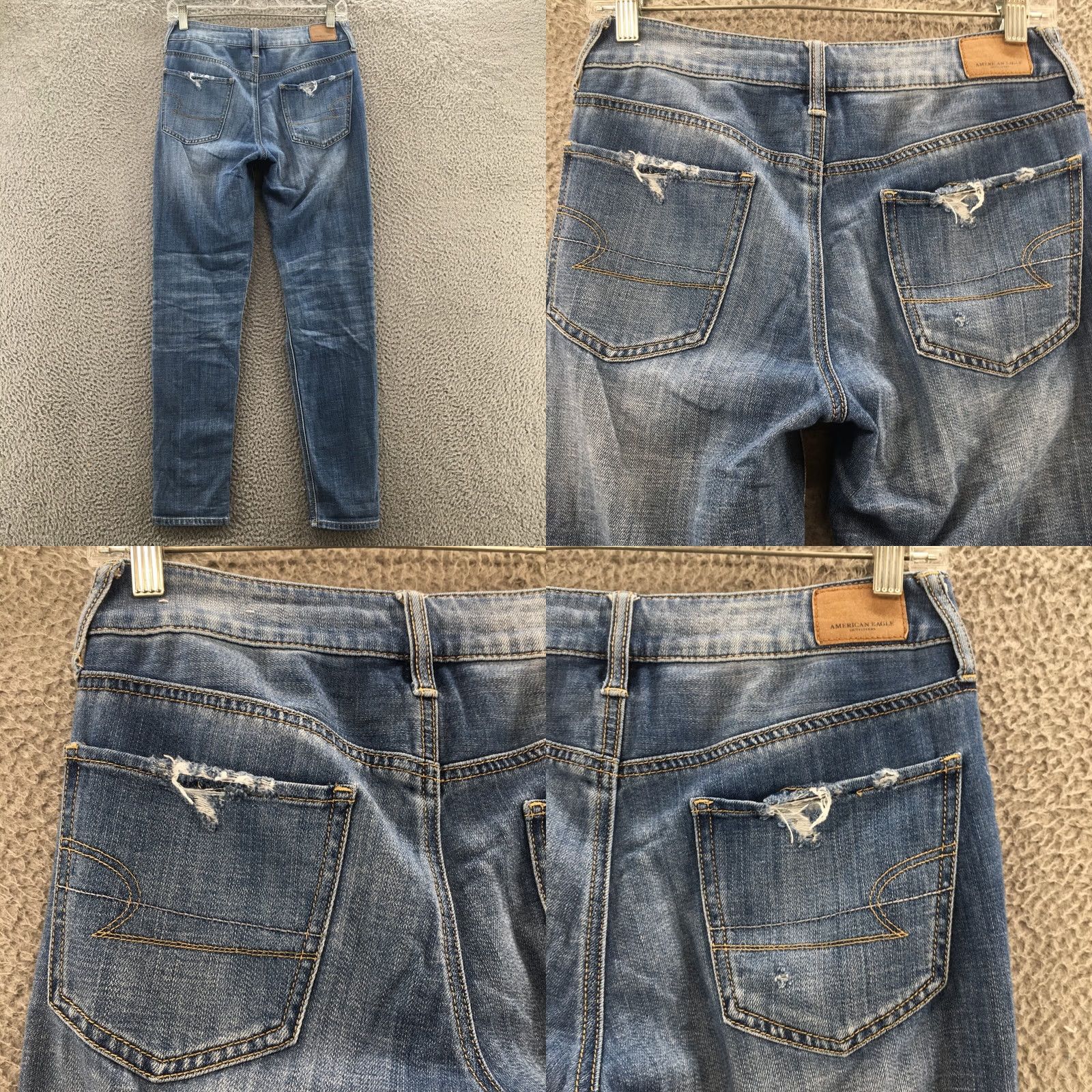 American Eagle Outfitters American Eagle Outfitters Jeans Womens 0R Skinny Blue Distressed 28x29 Classic 5-Pocket Denim Regular Rise Mens? Size 25" / US 0 / IT 36 - 9 Thumbnail