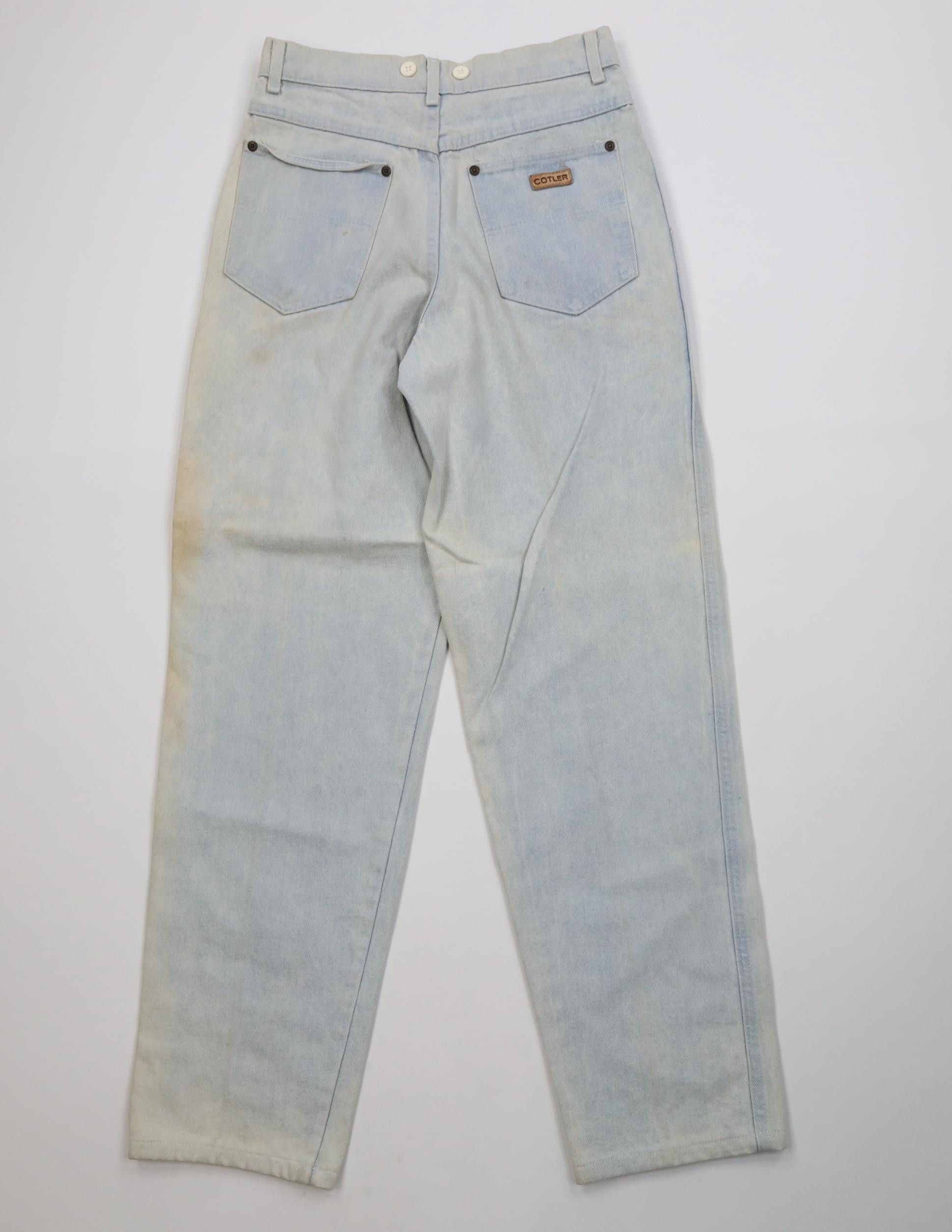 Vintage Vintage 70s Streetwear Pleated Straight Leg Denim Jeans USA Size 29" - 12 Thumbnail