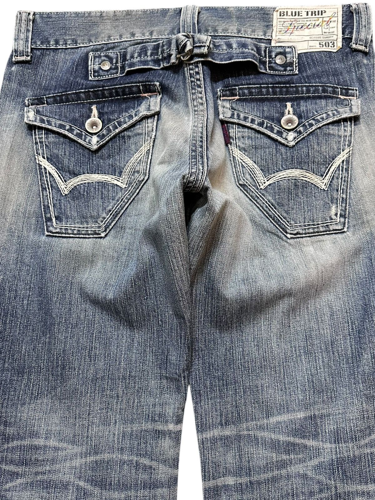 Edwin Vintage Edwin 503 BlueTrip Special Flare Grunge Denim Size US 31 - 6 Thumbnail