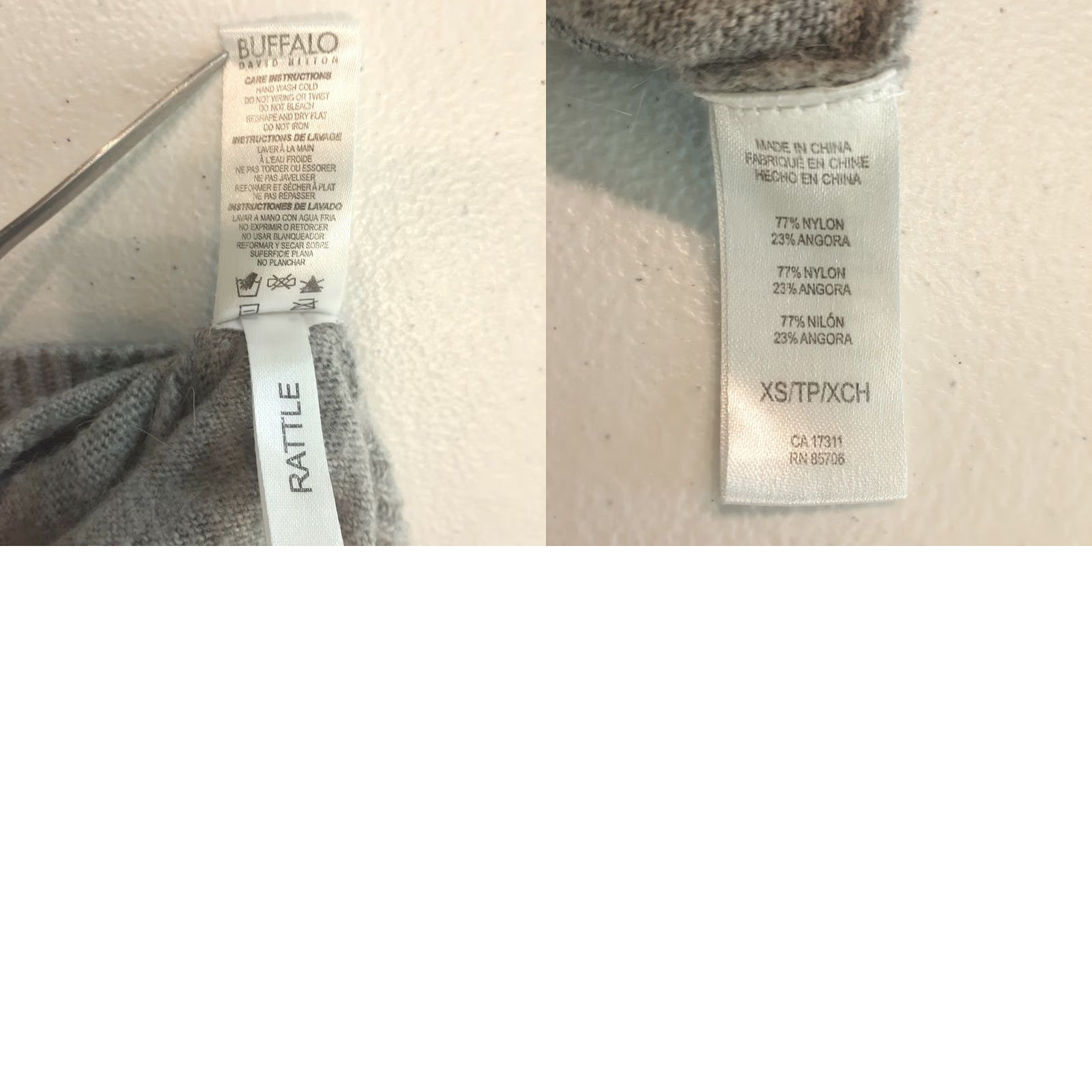 Buffalo David Bitton Buffalo David Bitton Sweater Womens XS Gray Angora Blend Long Sleeve Cowl Neck Size XS / US 0-2 / IT 36-38 - 8 Thumbnail