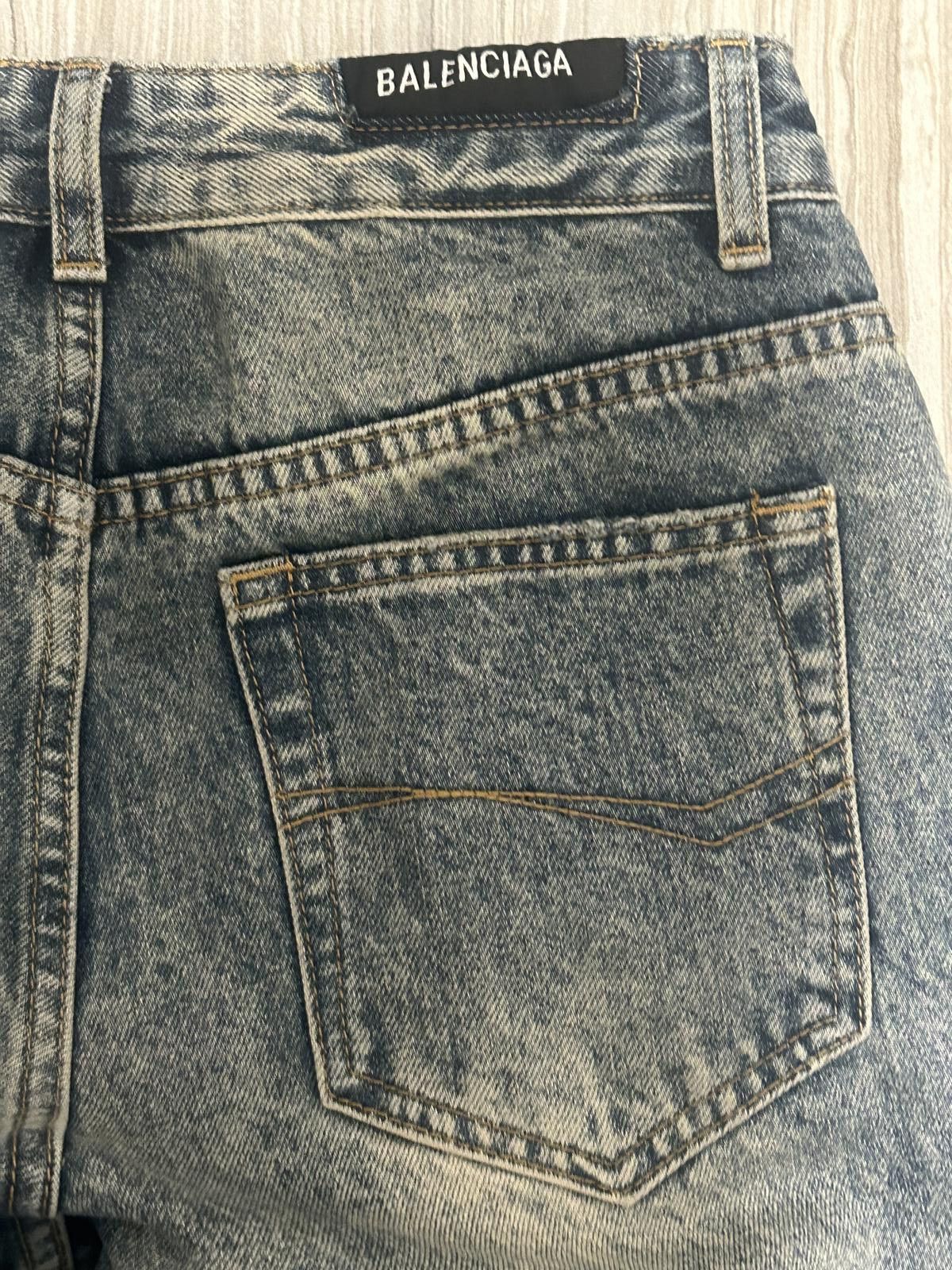 Balenciaga Wide Leg Twisted Lace Up Denim - 29\