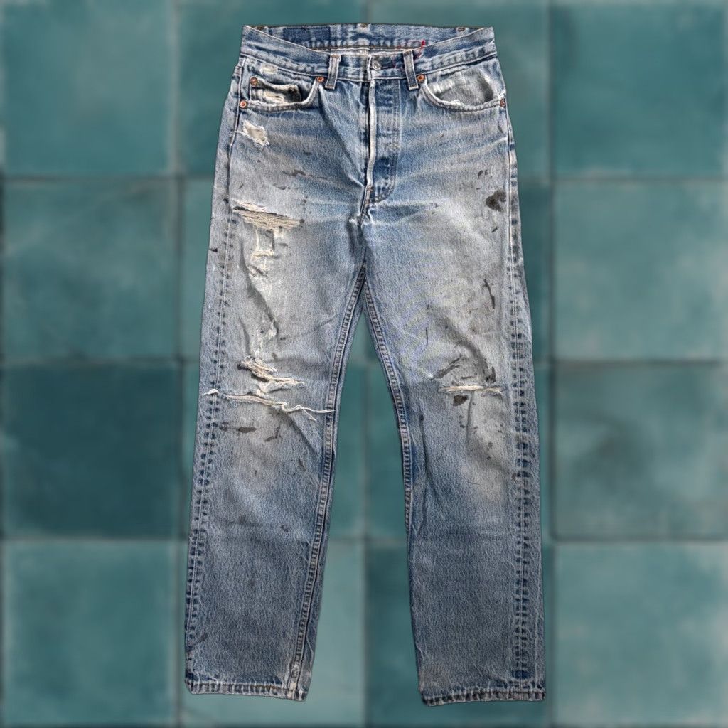 Levi's VINTAGE Levi's 501 Jeans Men USA 90s Light Blue 29x32 Straight Classic 5-Pocket Denim Cotton Size US 29 - 1 Thumbnail