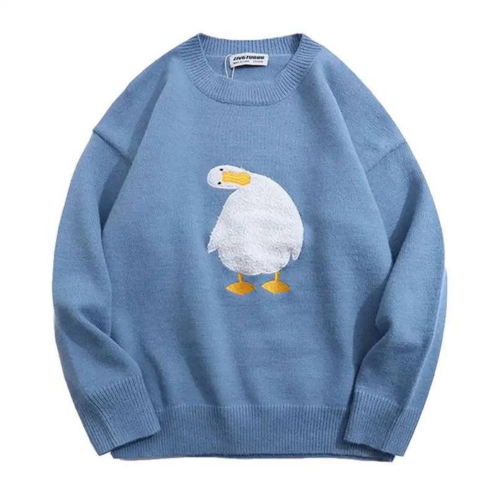 Vintage Men's knit sweater with duck embroidery Grailed