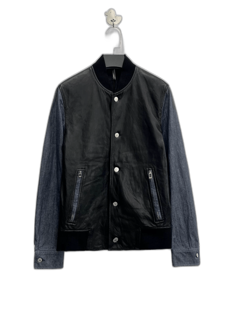 Dior Dior Black Leather Baseball Jacket-2506 Size US M / EU 48-50 / 2 - 1 Thumbnail