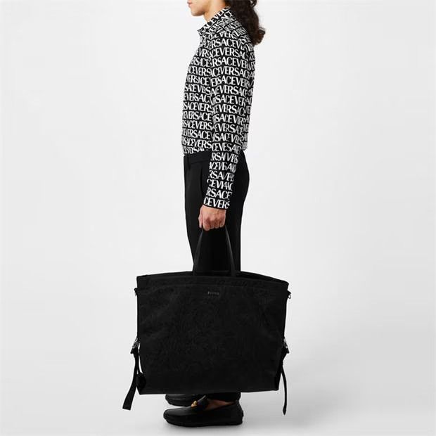 Versace o1g2r1mq0824 Size: OS / Barocco Large Tote Bag in Black Size ONE SIZE - 5 Thumbnail