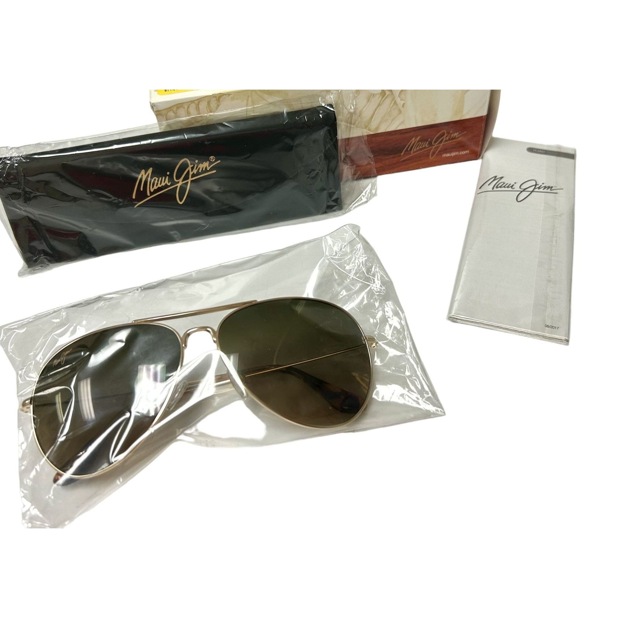 Maui Jim New HS264-16 Sunglasses MAVERICKS Gold Polarized Aviators Size ONE SIZE - 3 Thumbnail
