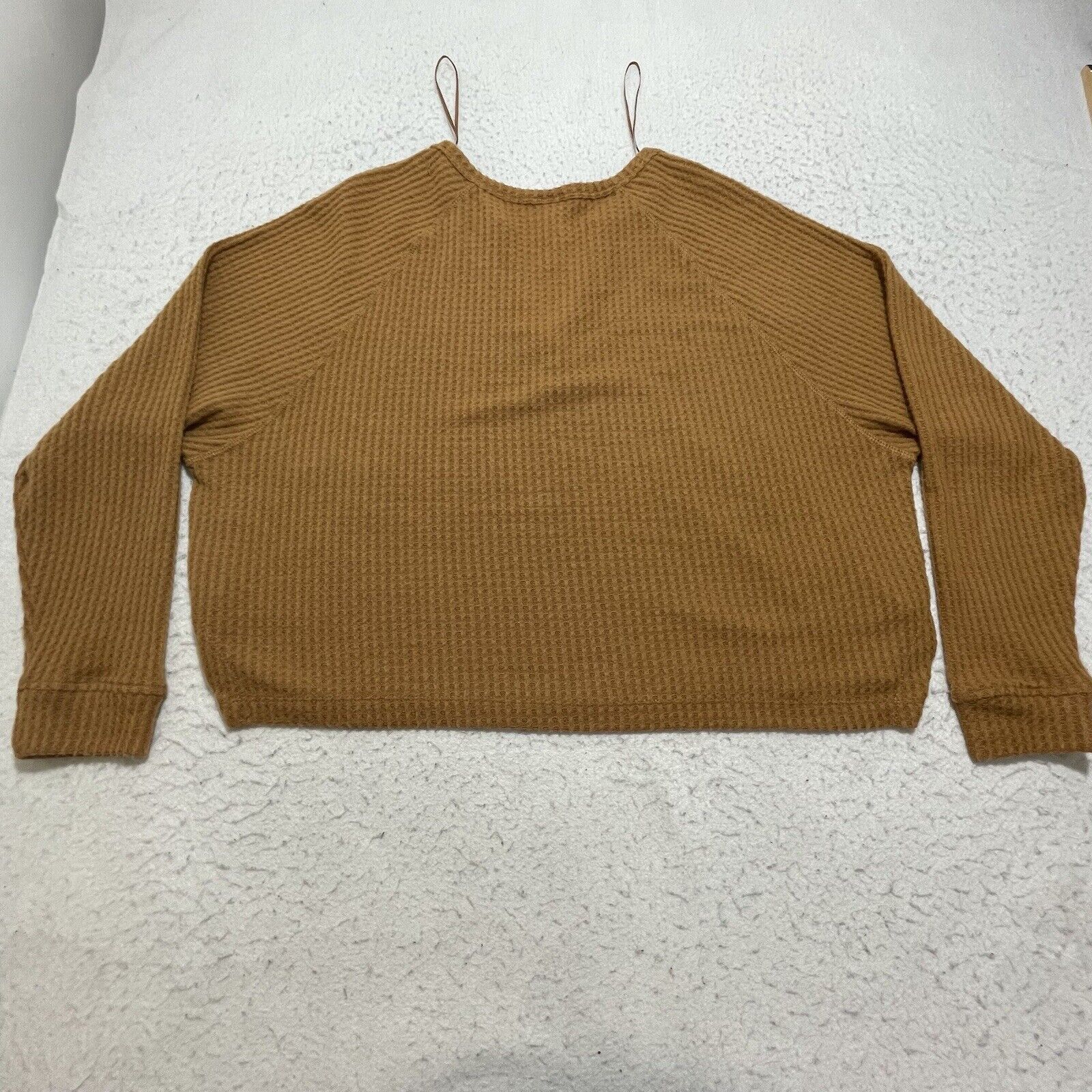 Nordstrom Abound Pullover Sweater Brown Long Sleeve Notch Neck Knit Size L / US 10 / IT 46 - 8 Thumbnail