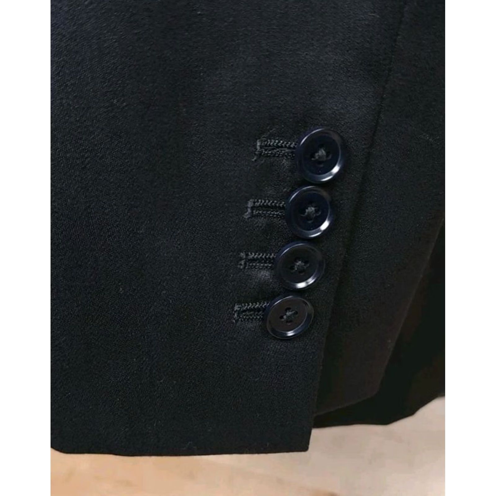 Indochino Mens 38r Blazer Jacket Sport Coat Solid Black Wool Cashmere, Men's — image 3 of 6