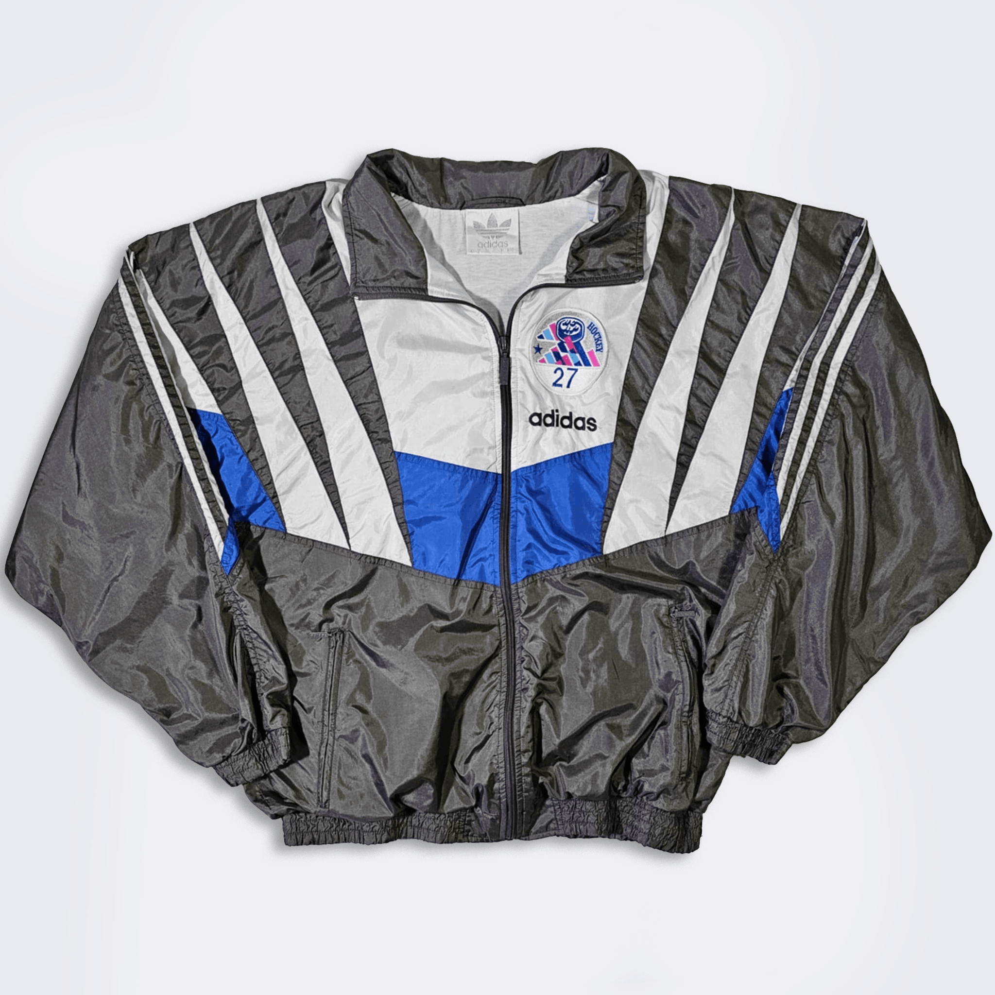 Adidas × Vintage Adidas Vintage 90s Hockey Windbreaker Jacket Size US L / EU 52-54 / 3 - 1 Thumbnail