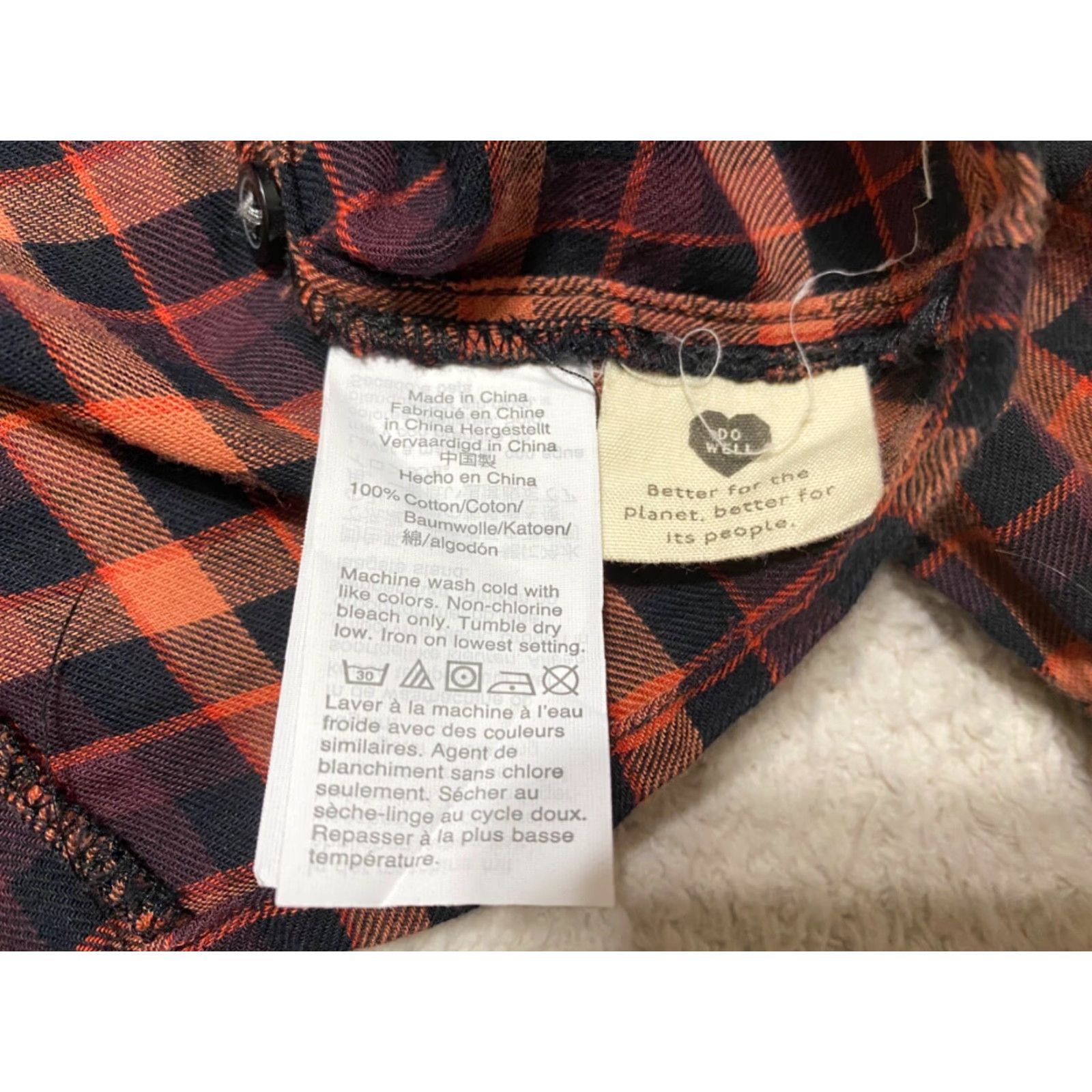 Madewell Madewell Shirt XS Womens Multicolor Plaid Square Neck Long Sleeve 100% Cotton Size XS / US 0-2 / IT 36-38 - 6 Thumbnail