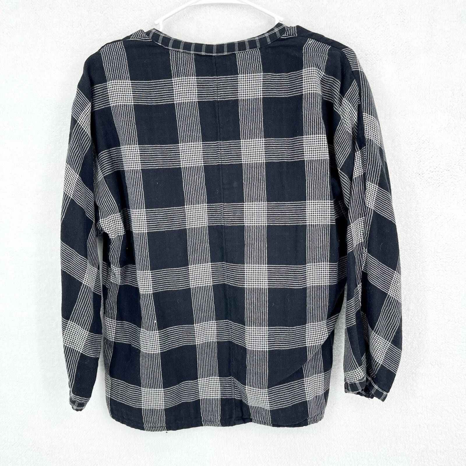 Madewell Madewell Navy Plaid Long Sleeve Casual Blouse Size Medium Size M / US 6-8 / IT 42-44 - 4 Thumbnail