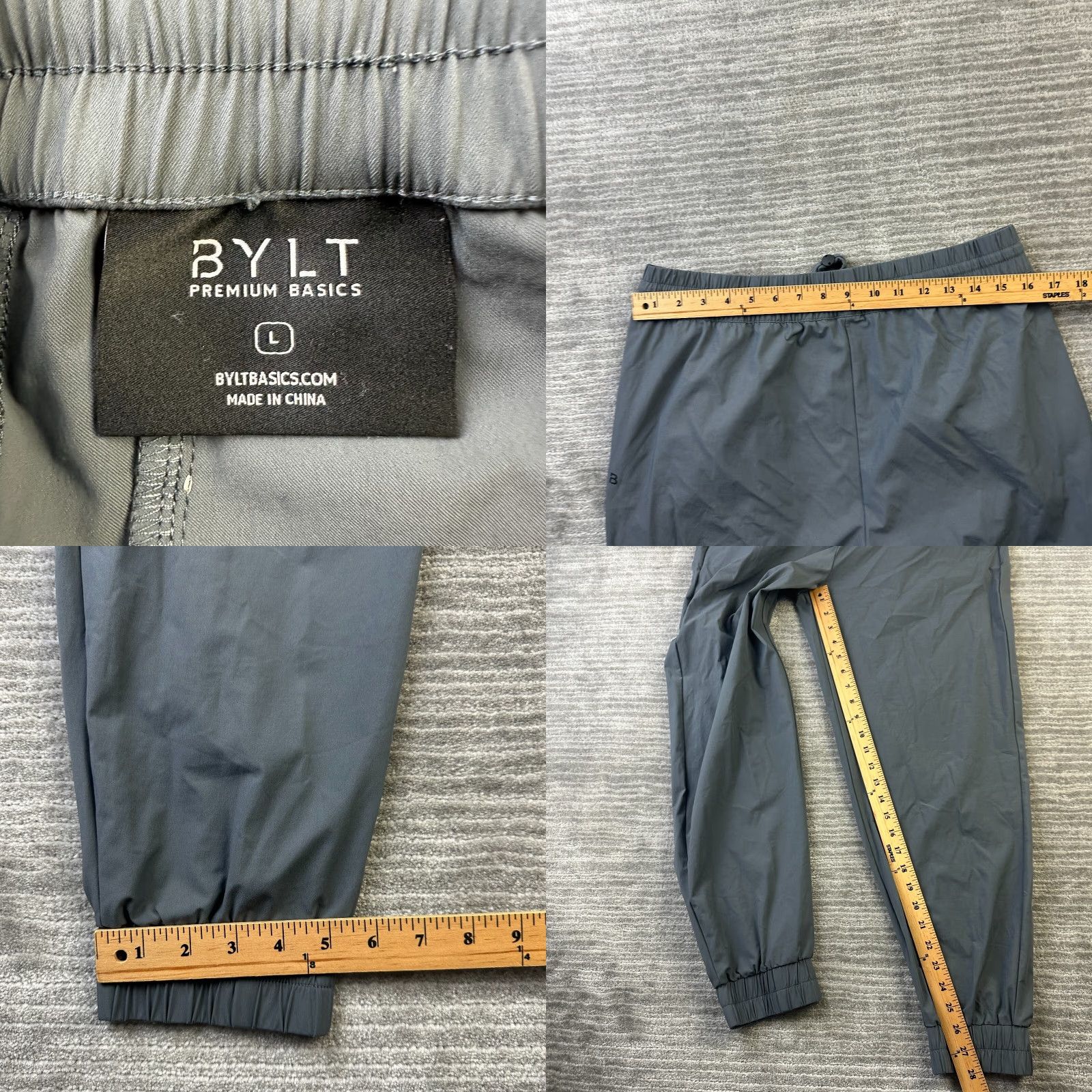 Vintage Bylt Pants Mens Large Gray Sweatpants Flow Jogger Tapered Athleisure Zip Pockets Size US 33 - 8 Thumbnail