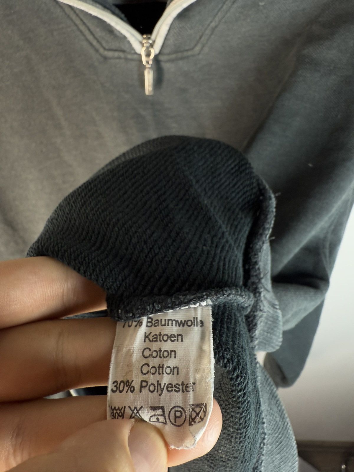 Yves Saint Laurent 90s YSL Sweatshirt 1/4 Quarter Zip Grey Sweater Vintage Size US L / EU 52-54 / 3 - 10 Thumbnail