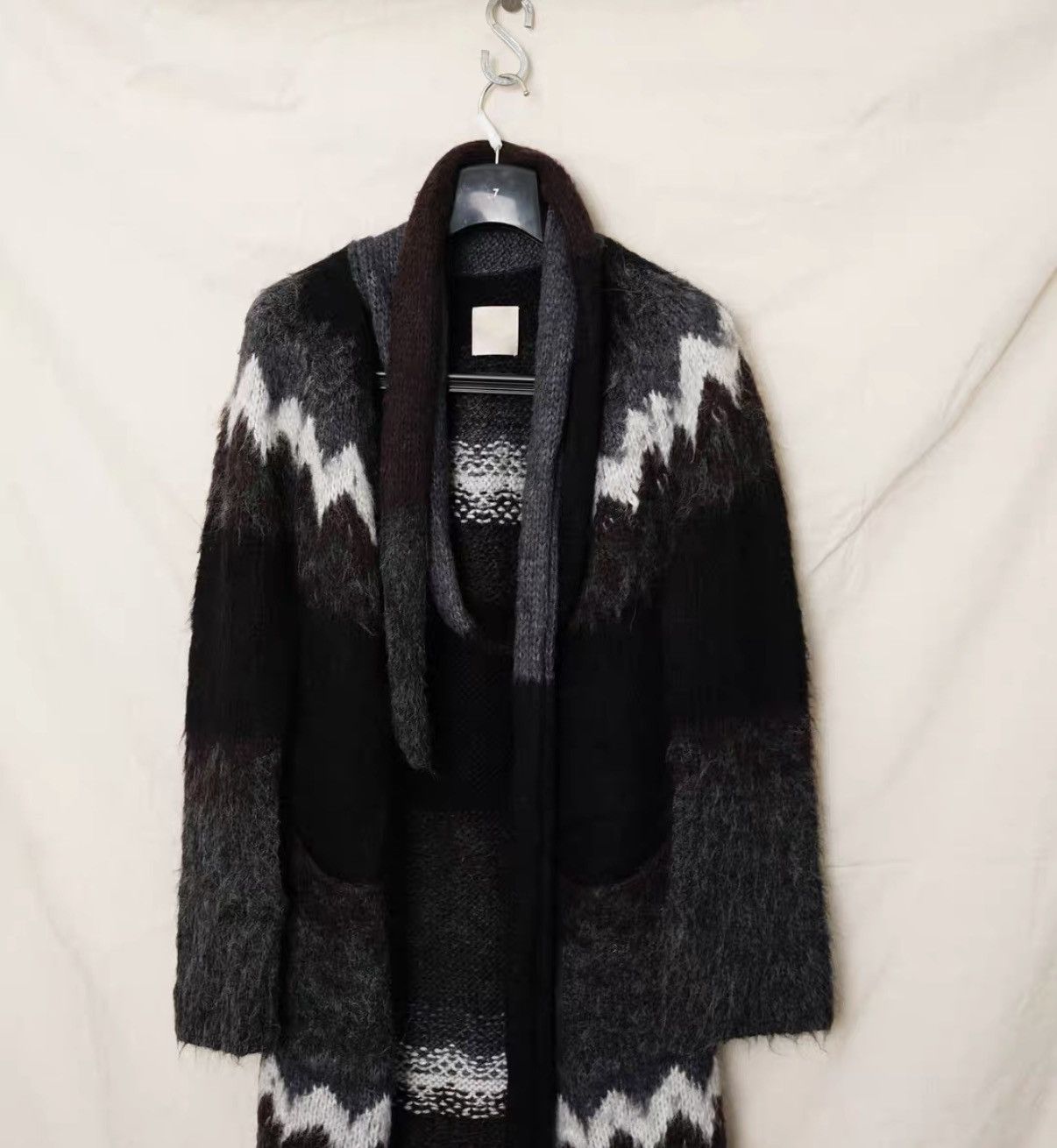 FACTOTUM Factotum Wool Blend Knit Cardigan with Scarf Detail Size US M / EU 48-50 / 2 - 3 Thumbnail