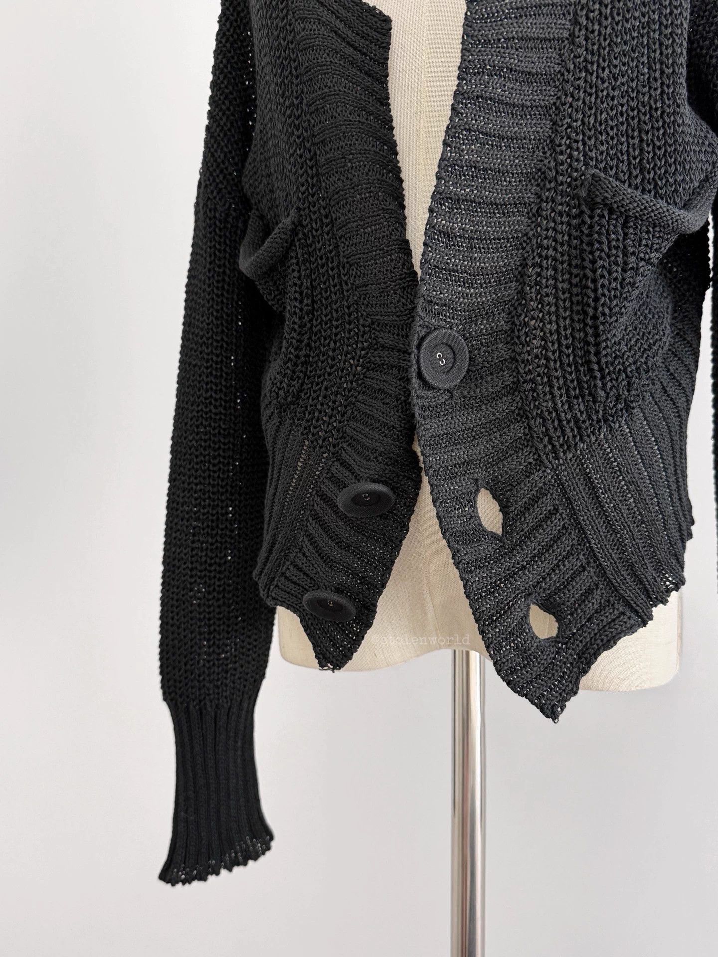 Limi Feu Limi feu black cotton knit dropped shoulder cardigan Size S / US 4 / IT 40 - 5 Thumbnail