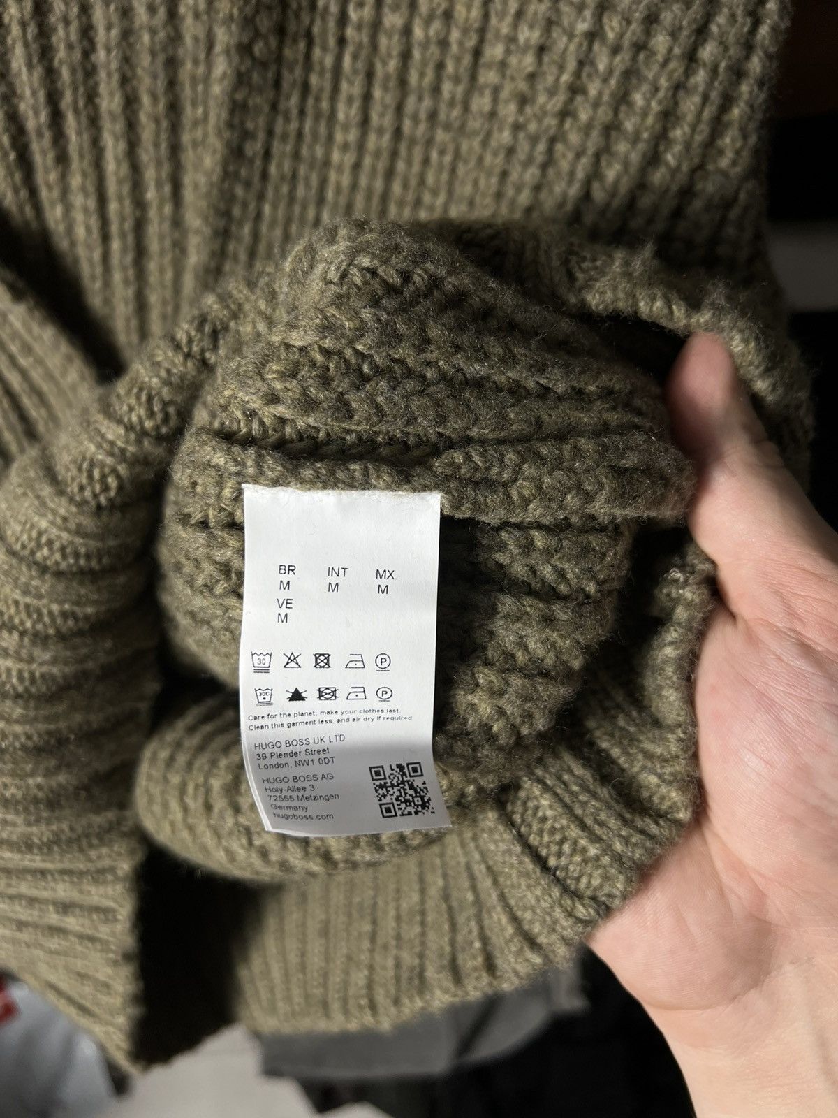 Hugo Boss RRP 520$ NWT Boss Luxury Wool Chunky Knit Sweater Green Size US M / EU 48-50 / 2 - 11 Thumbnail