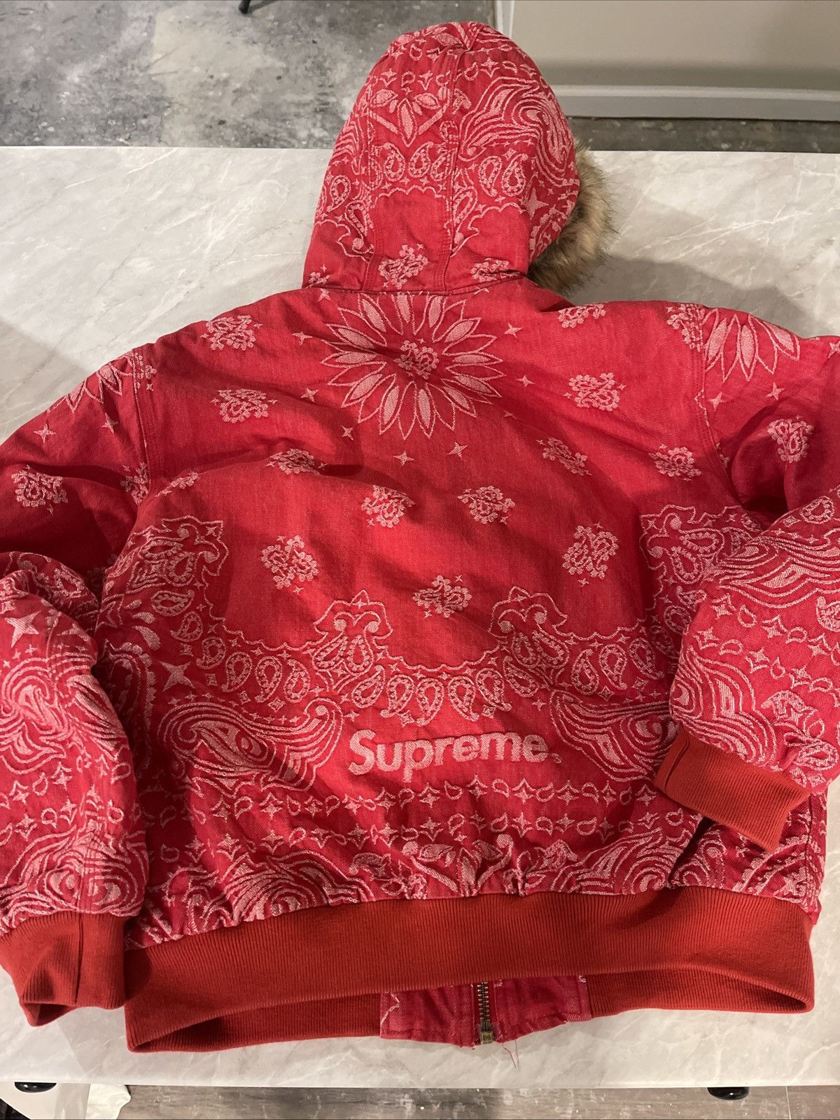 Supreme Supreme Bandana Jacquard Denim Hooded Work Jacket ( Medium) Size US M / EU 48-50 / 2 - 3 Thumbnail