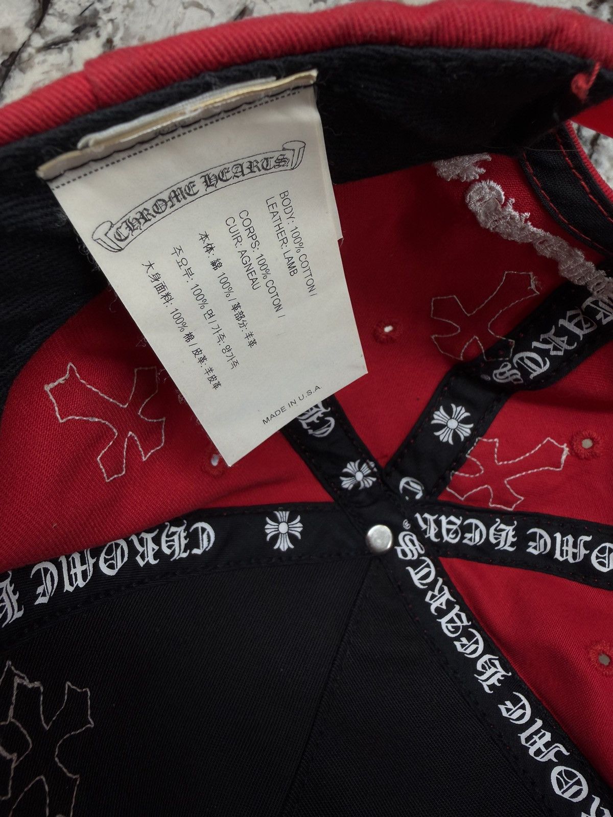 Chrome Hearts Chrome Hearts Cross Patch Hat Red White Baseball Cap Size ONE SIZE - 11 Thumbnail