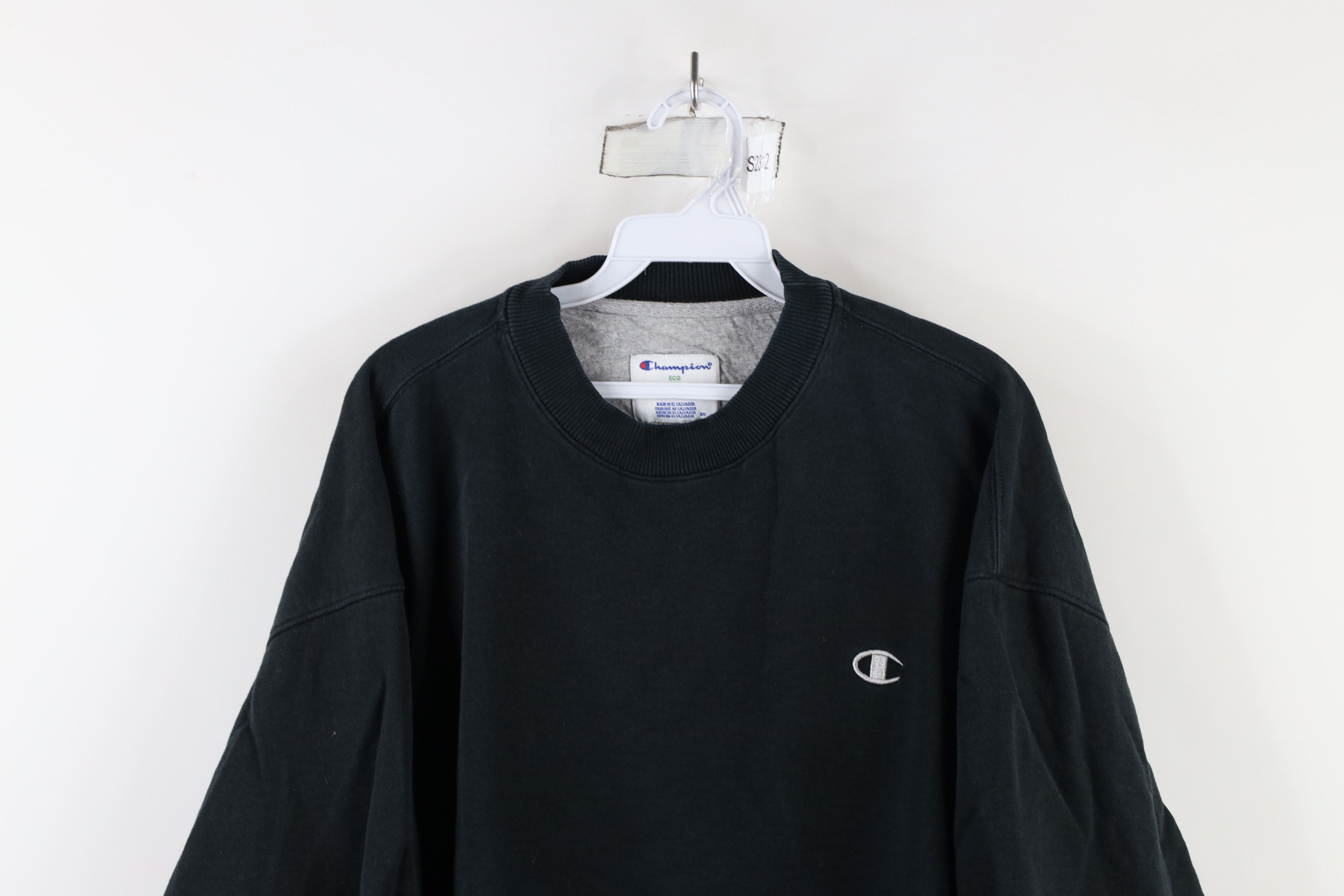 Champion × Vintage Vintage Champion Classic Logo Crewneck Sweatshirt Black Size US XL / EU 56 / 4 - 2 Thumbnail