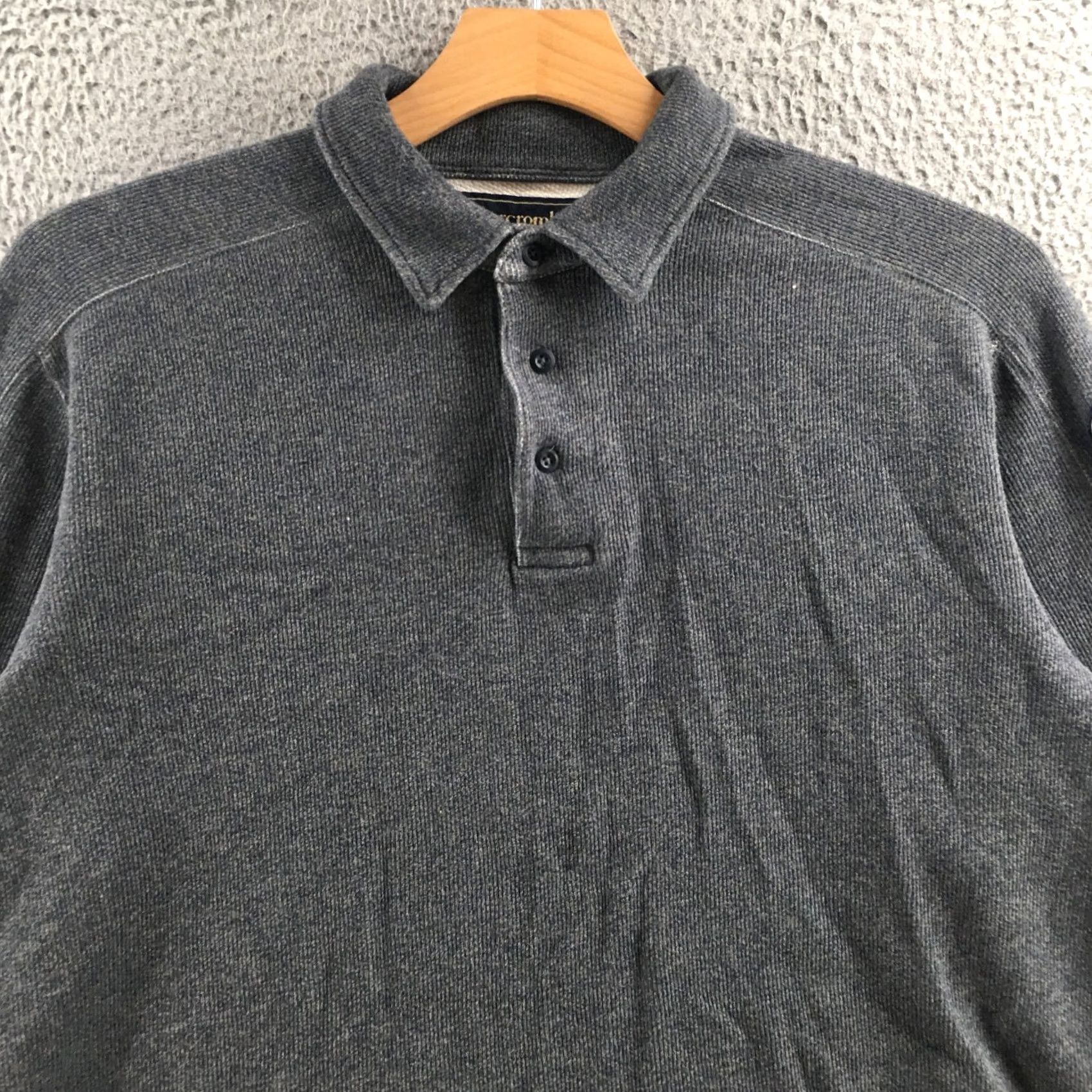 Abercrombie & Fitch Abercrombie & Fitch Polo Sweater Mens Large Grey Cotton Long Sleeve Pullover Size US L / EU 52-54 / 3 - 2 Thumbnail
