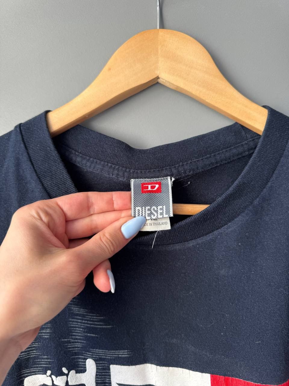 Diesel × Vintage Vtg Diesel T-Shirt Big Logo Back Heavy Cotton Crew Neck Y2K Size US XL / EU 56 / 4 - 3 Thumbnail