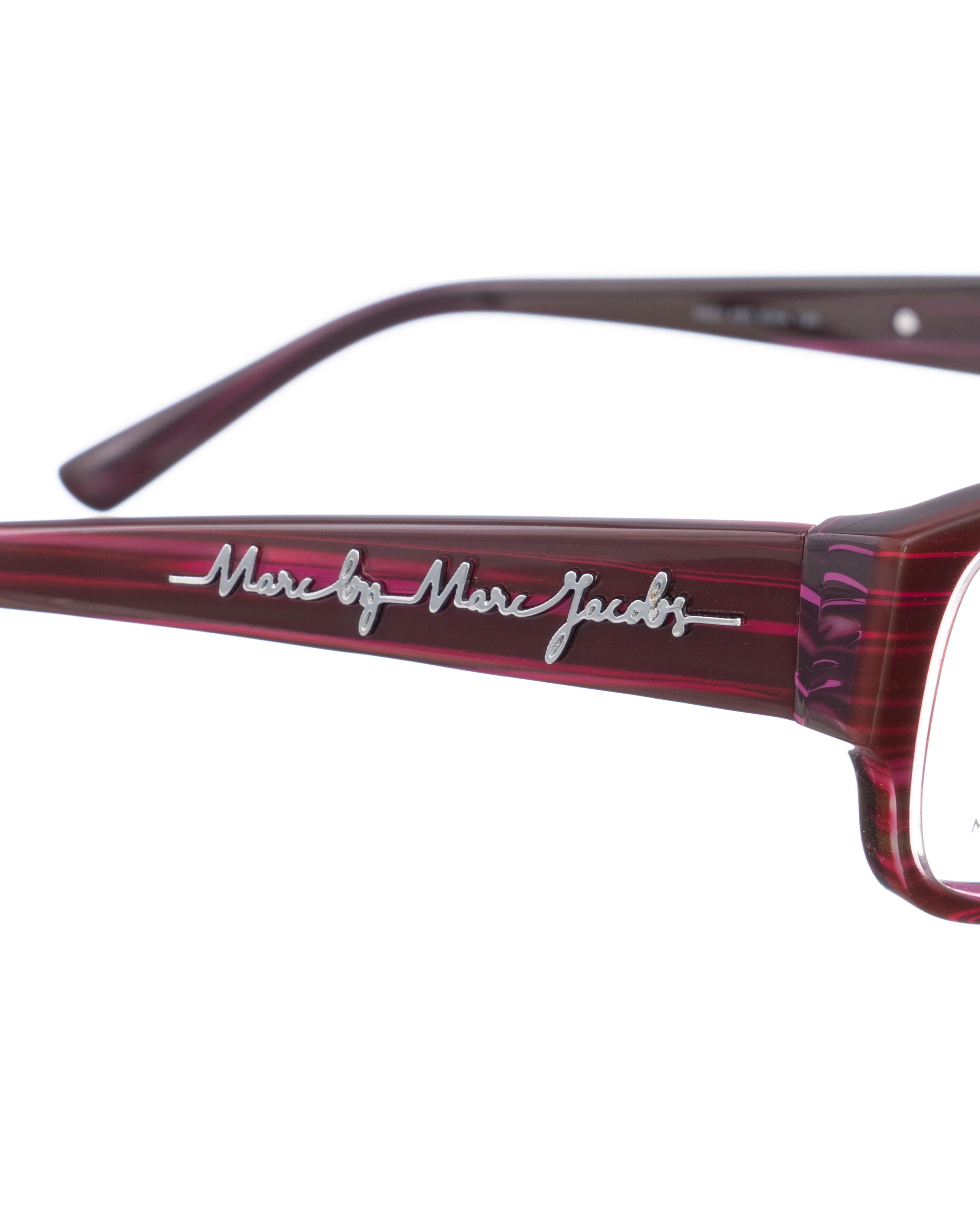 Marc by Marc Jacobs Marc by Marc Jacobs 00s Burgundy & Violet Stripes Glasses Size ONE SIZE - 3 Thumbnail
